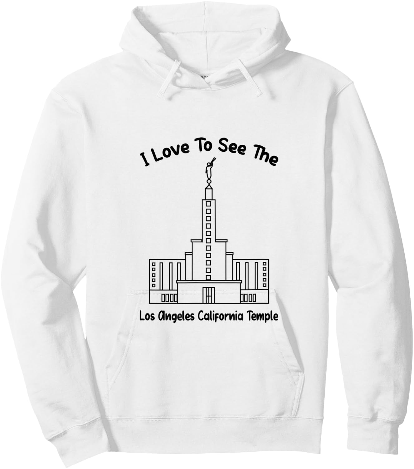 Los Angeles CA Temple, I love to see my temple, primary Hoodie - Hoodie | White