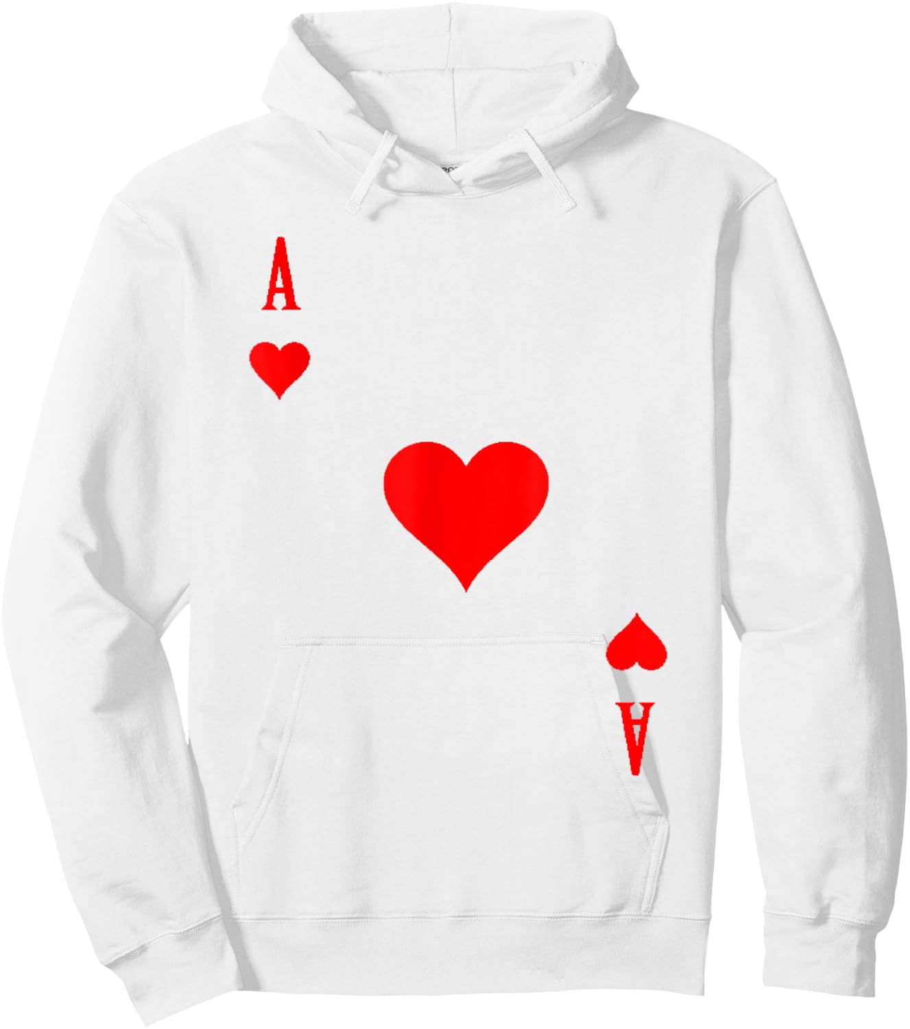 Ace of Hearts Costume Funny Poker Card Deck Hoodie - Hoodie | White