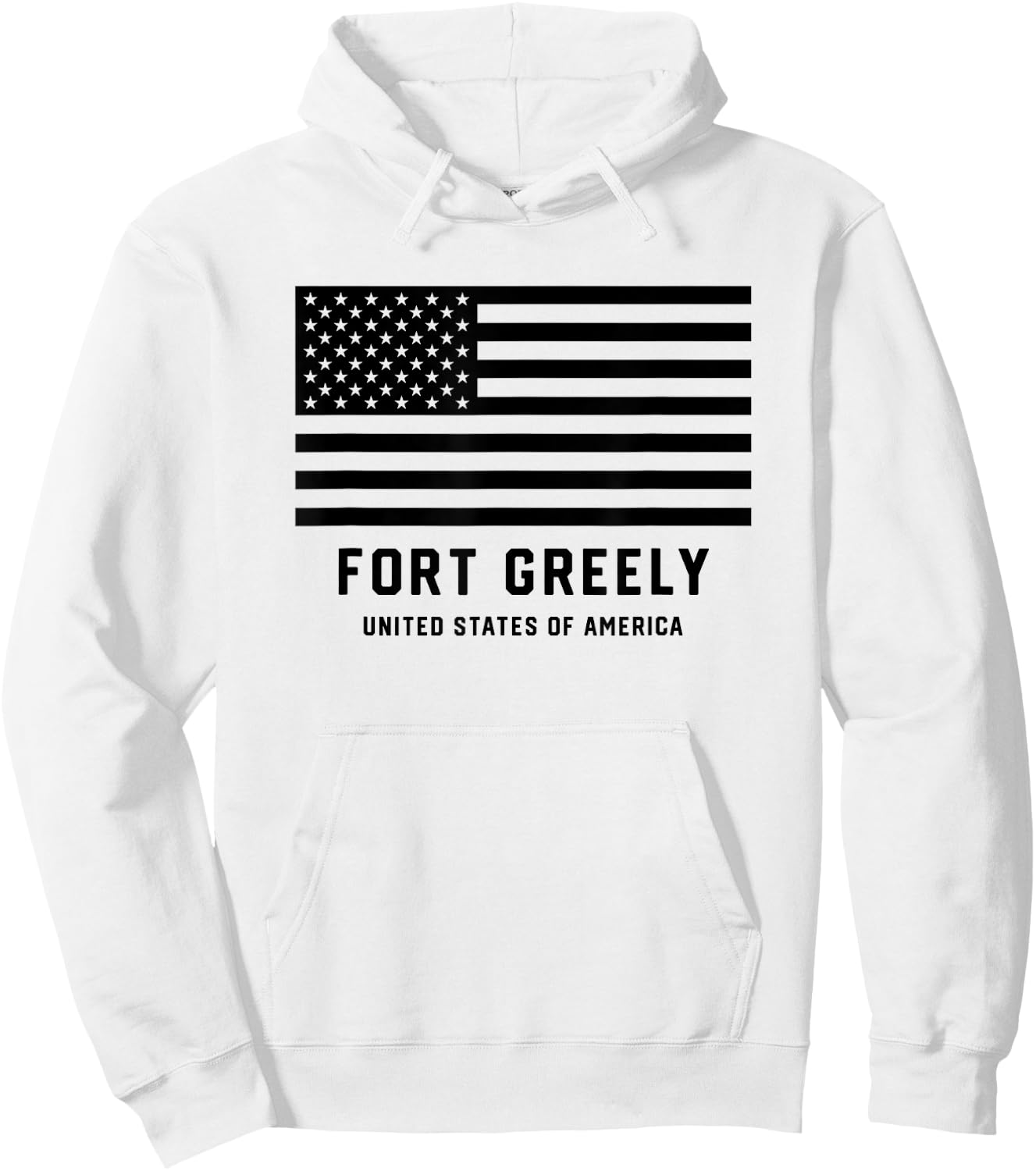 Fort Greeley Alaska USA Military American Flag Armed Forces Hoodie - Hoodie | White
