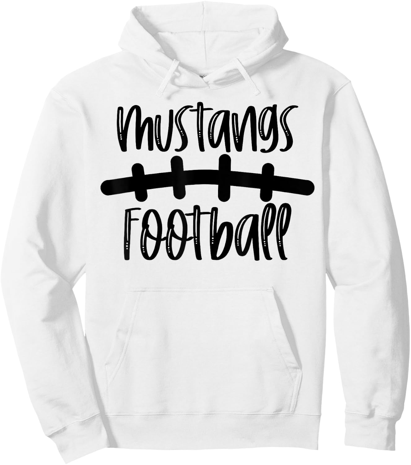 Mustangs Football School Spirit Team Mascot Game Night Hoodie - Hoodie | White