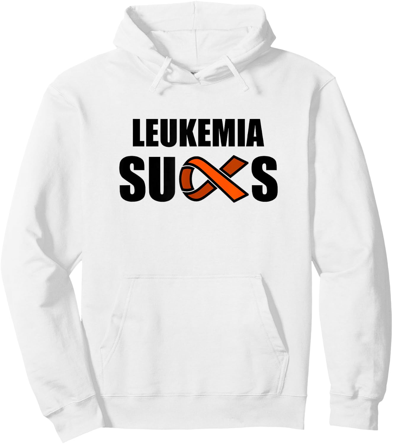Leukemia Sucks, Leukemia Awareness Month Orange Ribbon Hoodie - Hoodie | White