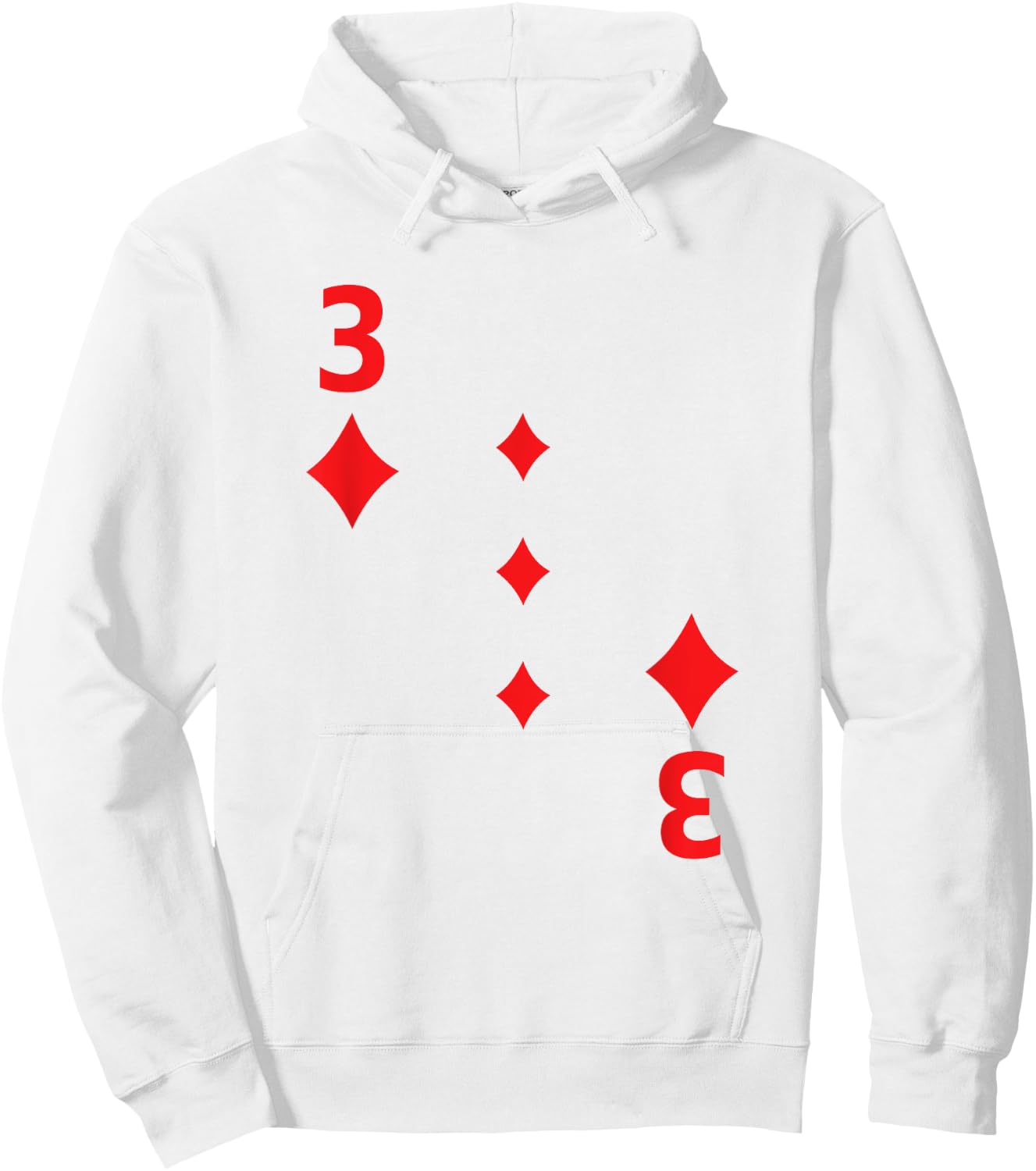 Three of Diamonds Shirt poker playing card Halloween Hoodie - Hoodie | White