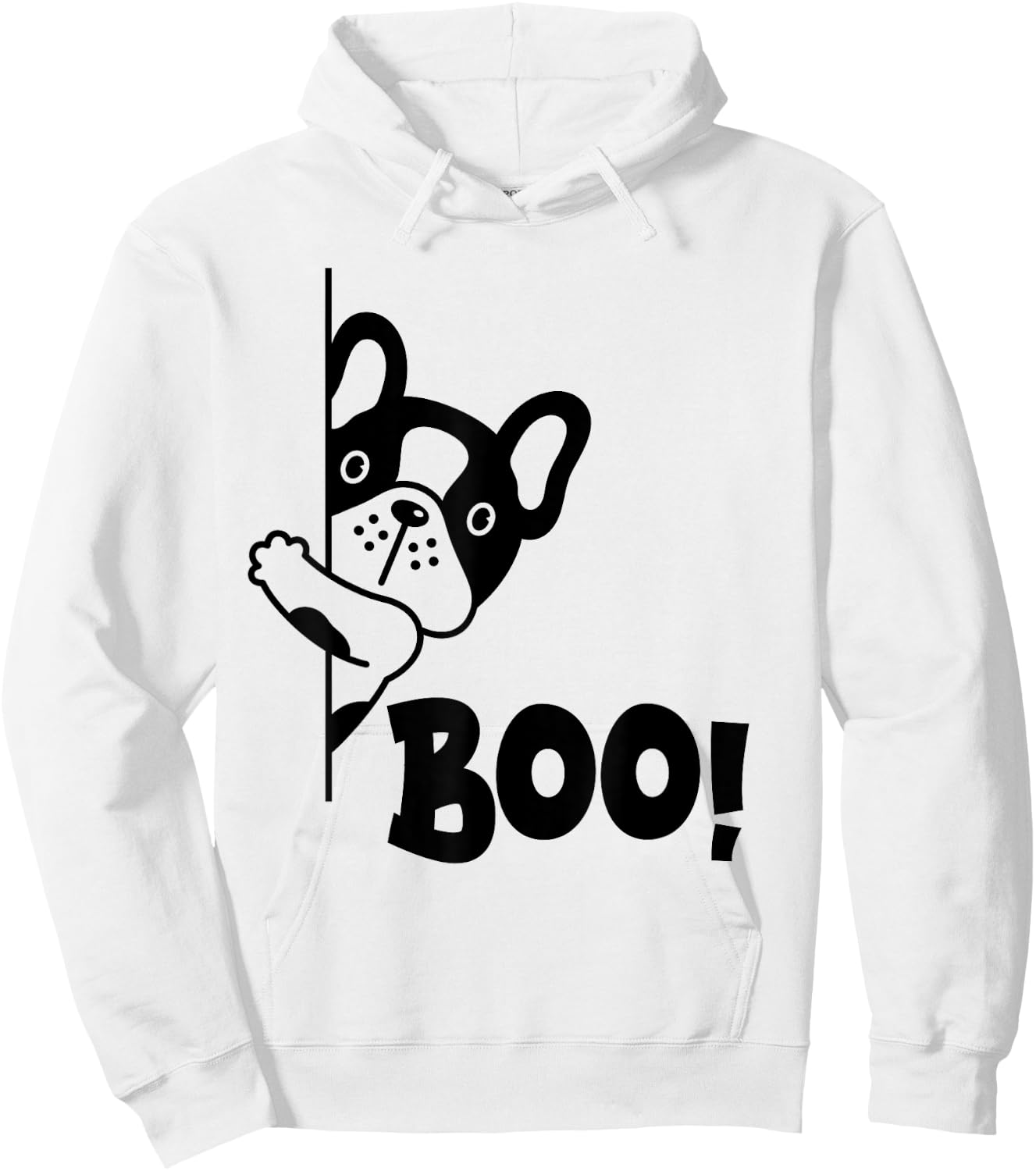 Boo! | Funny Hiding Peekaboo Scary Halloween French Bulldog Men Women Kids Hoodie - Hoodie | White