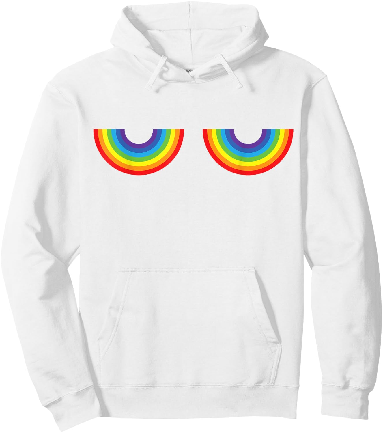 Support Gay Les Pride Rainbow Boobs T Shirt Gay Pride Hoodie - Hoodie | White