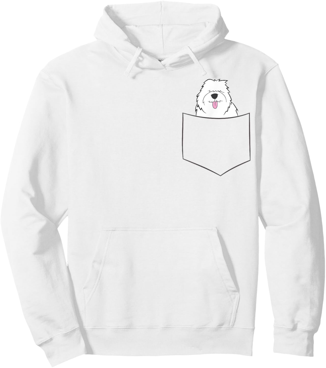 Old English Sheepdog In A Pocket English Sheepdog Dog Men Women Girls Kids Hoodie - Hoodie | White