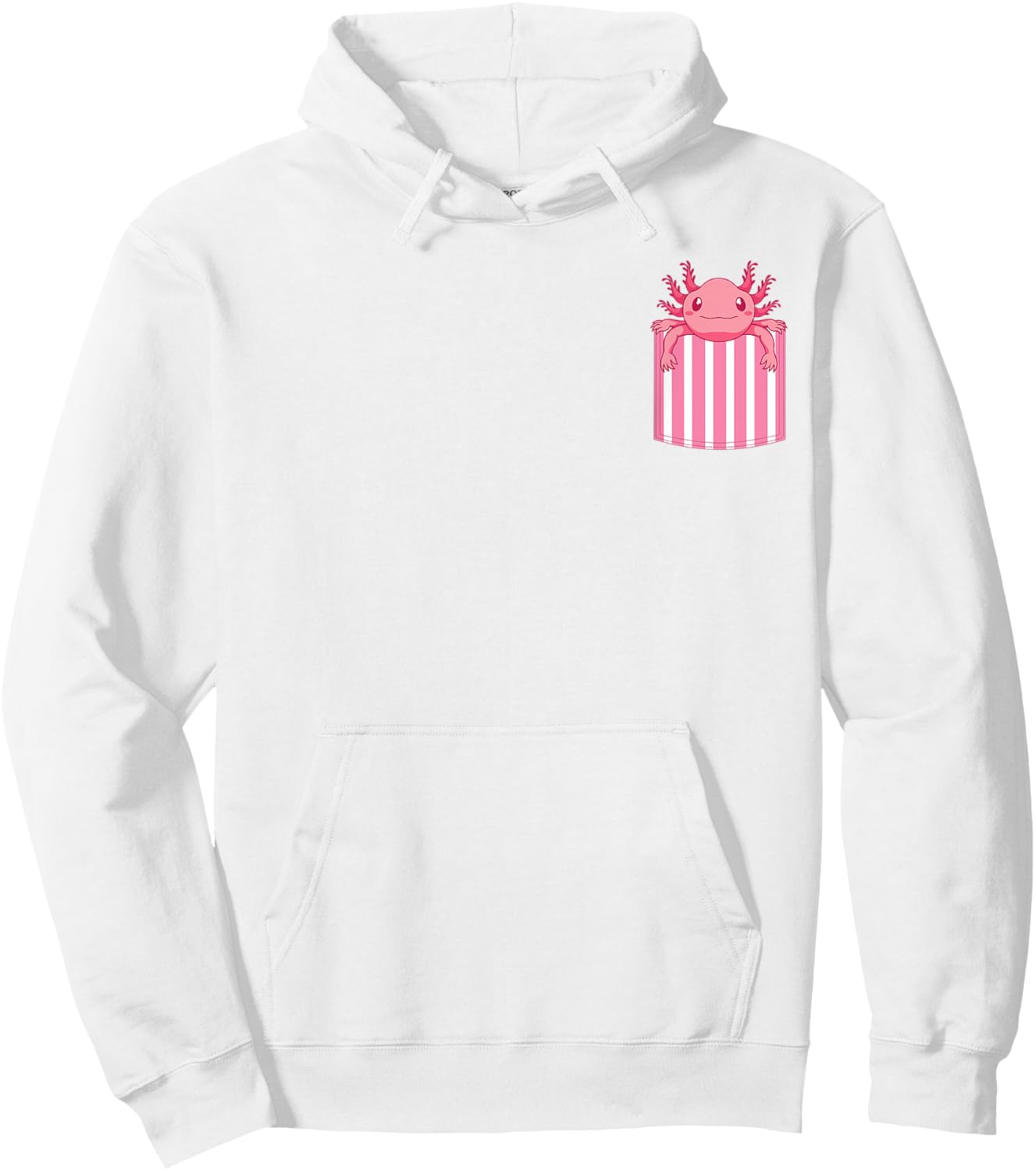 Mexican Amphibian Salamander Animal Lover Pocket Axolotl Hoodie - Hoodie | White
