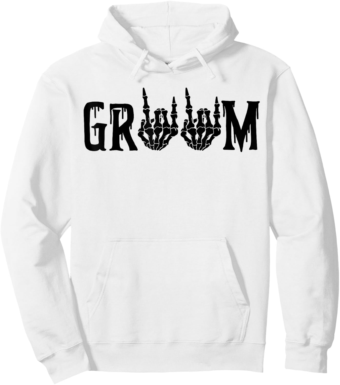 Groom Skeleton Hand Bride Halloween Wedding Bachelorette Hoodie - Hoodie | White