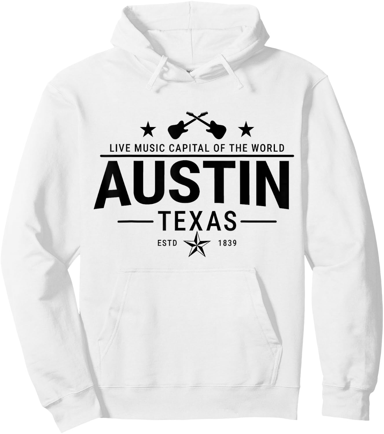 Austin Texas Live Music Capital of the World Souvenir Hoodie - Hoodie | White
