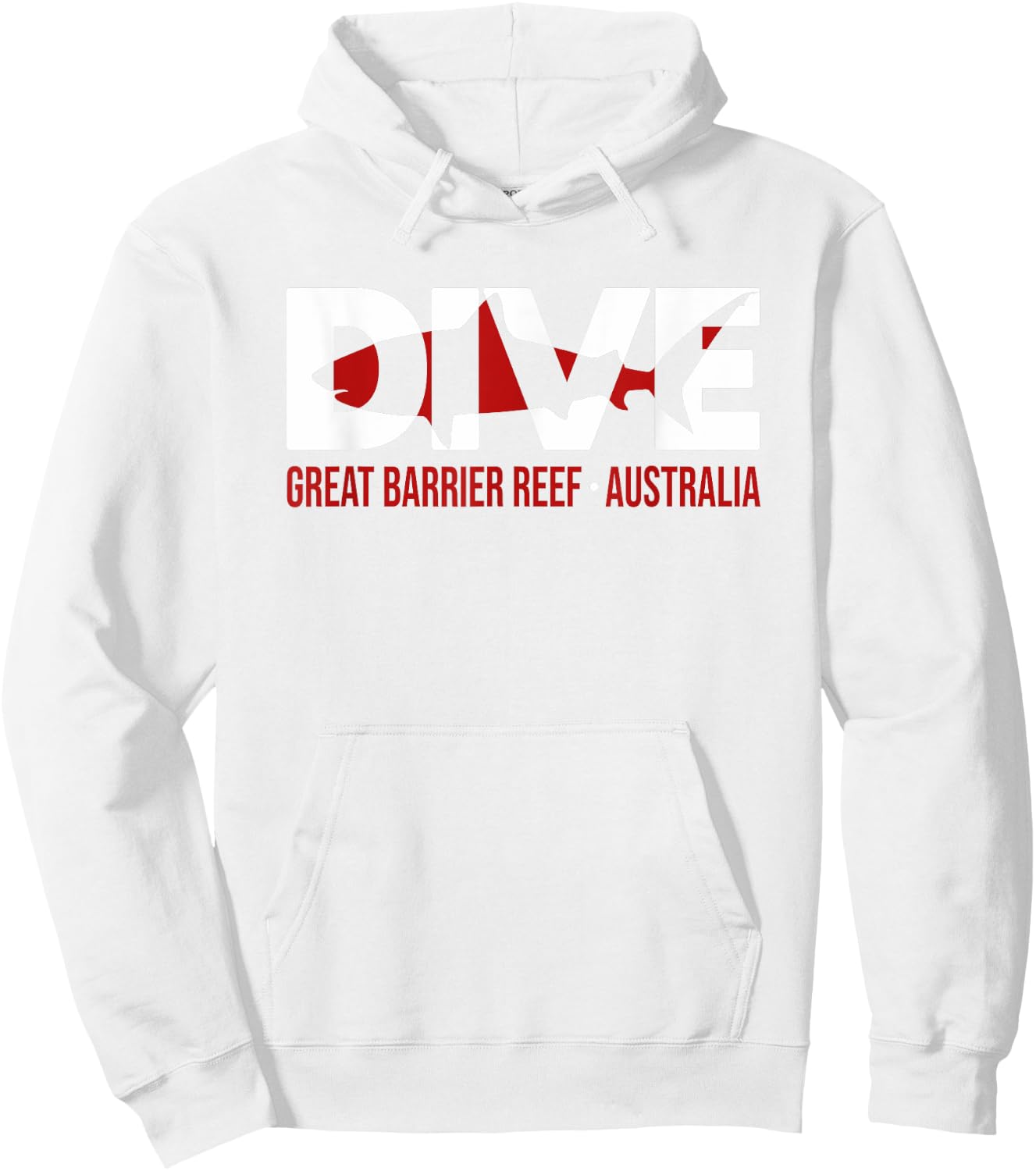 SHARK DIVE Great Barrier Reef Australia DIVING T Shirt Hoodie - Hoodie | White