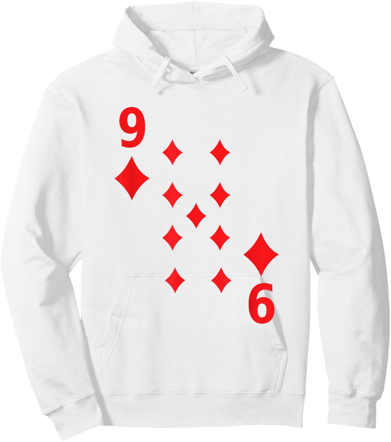 Nine of Diamonds poker playing card costume shirt Hoodie - Hoodie | White