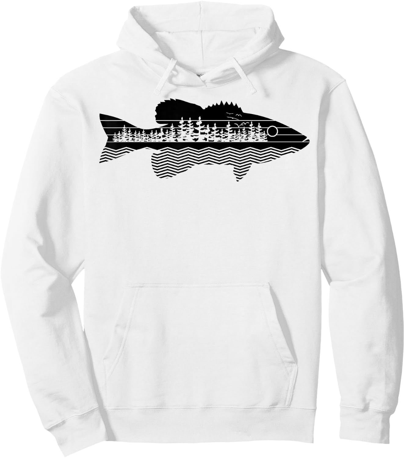 Vintage Nature Outdoor Fishing - Fisher Smallmouth Bass Hoodie - Hoodie | White