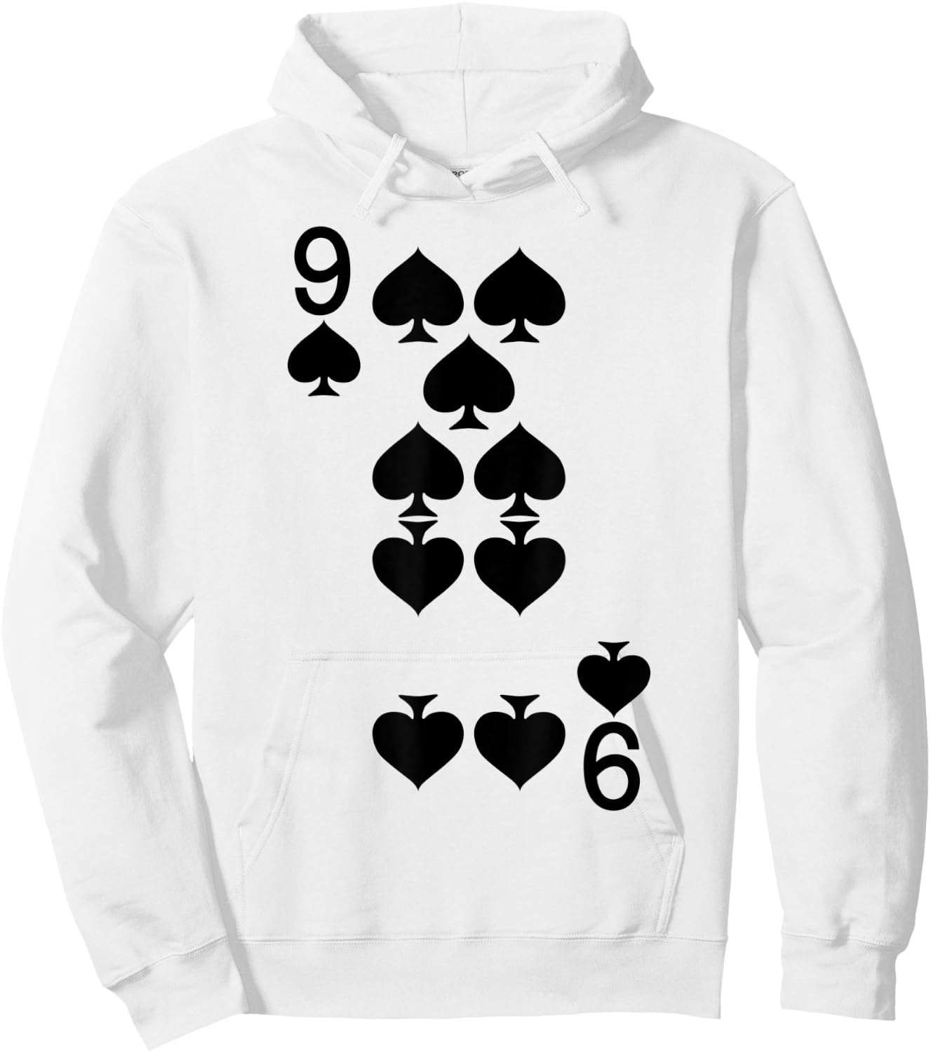 9 of Spades - Playing Card Halloween Costume Hoodie - Hoodie | White