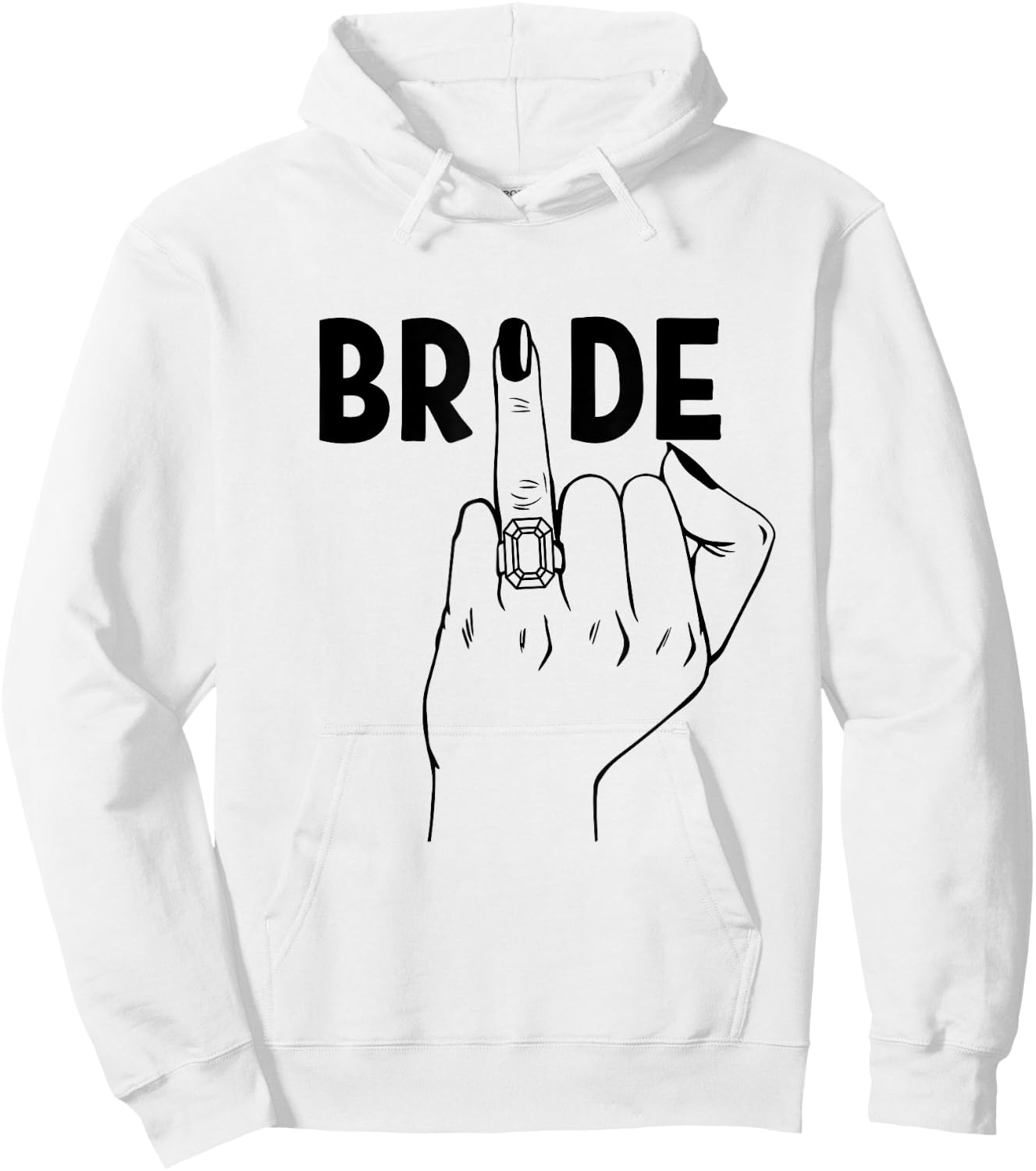 Cool Wedding Honeymoon Bachelorette Finger Ring Fiance Bride Hoodie - Hoodie | White