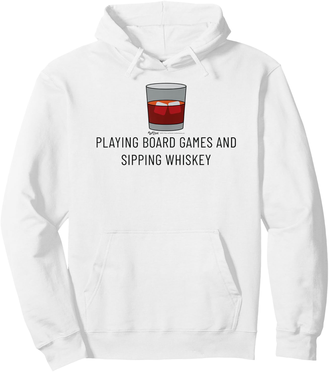 Playing Board Games And Whiskey Glass Drinking Word Design Hoodie - Hoodie | White