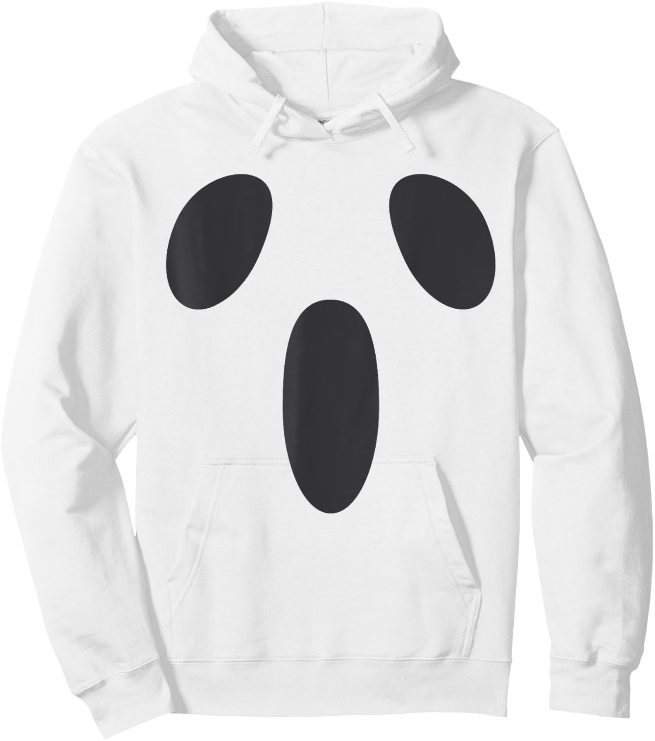 Ghost Silly Face Spooky Halloween Ghoul Face Easy Costume Hoodie - Hoodie | White