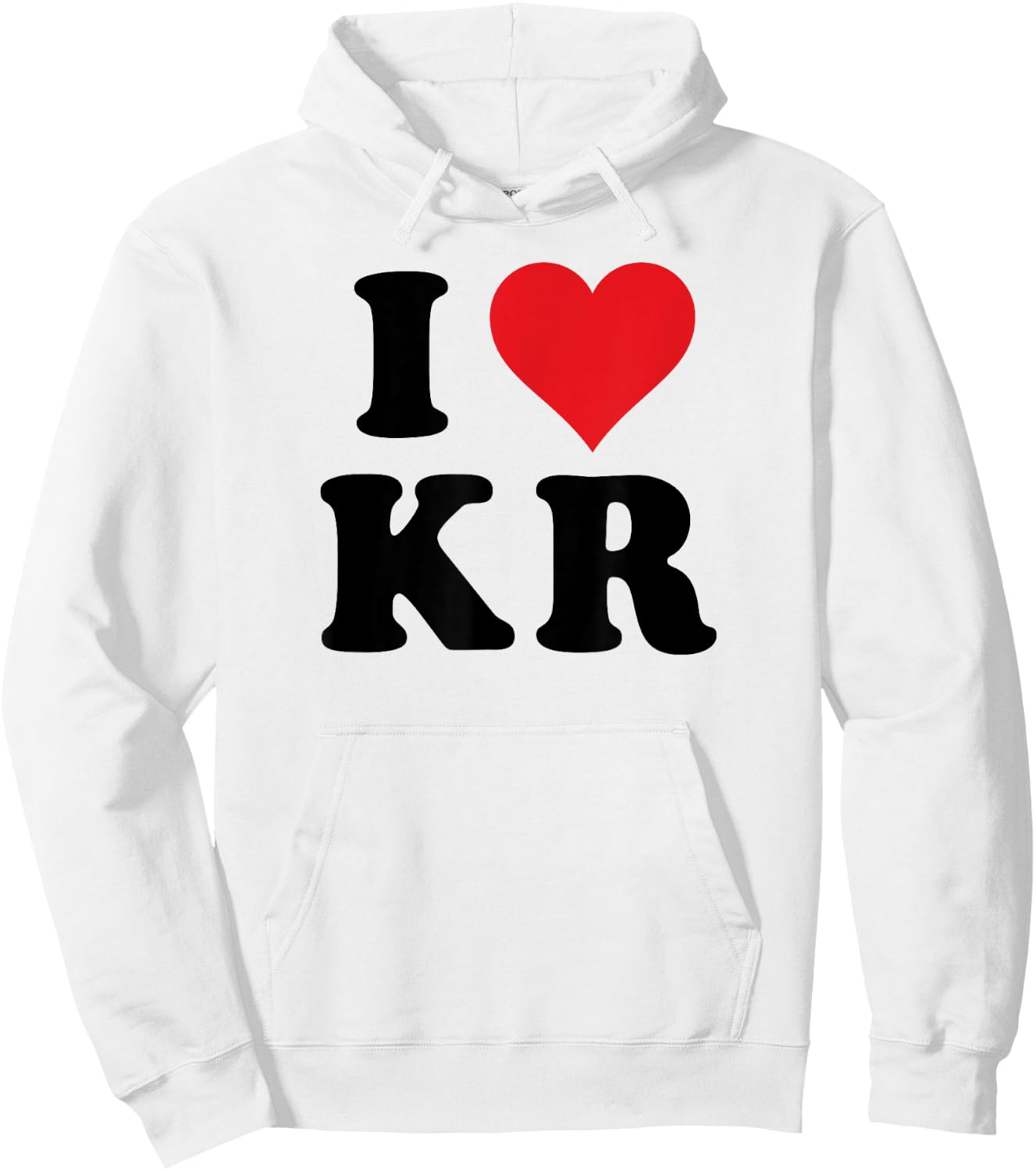 I Heart KR Initials I Love K.R. First And Last Name K R Hoodie - Hoodie | White