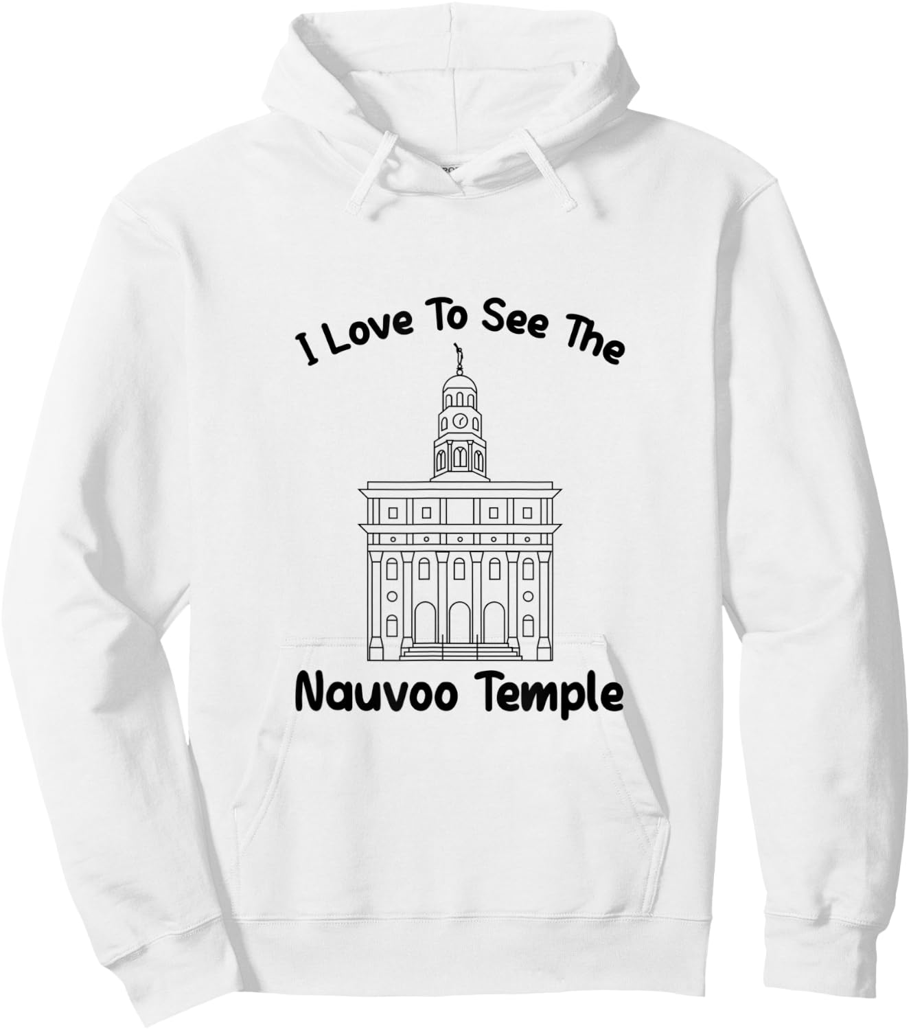 Nauvoo IL Temple, I love to see my temple, primary Hoodie - Hoodie | White