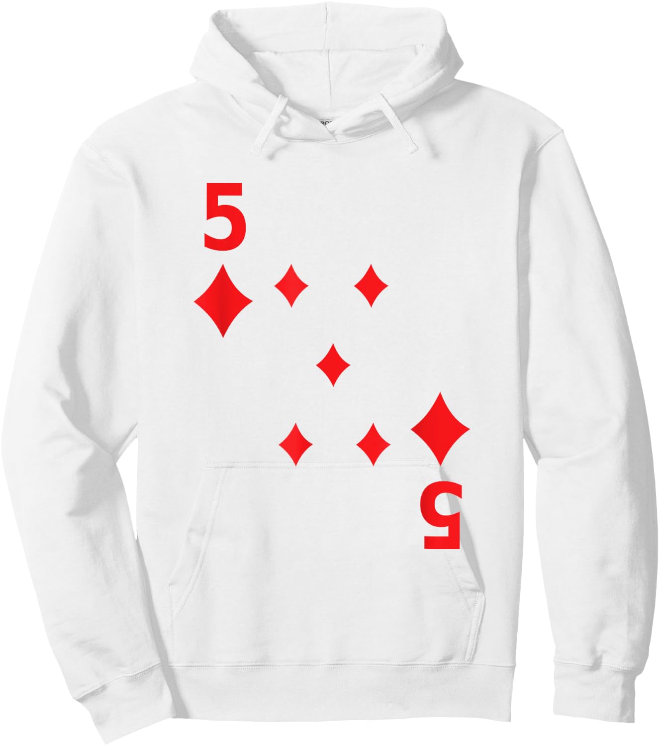 Five of Diamonds poker playing card costume shirt Hoodie - Hoodie | White