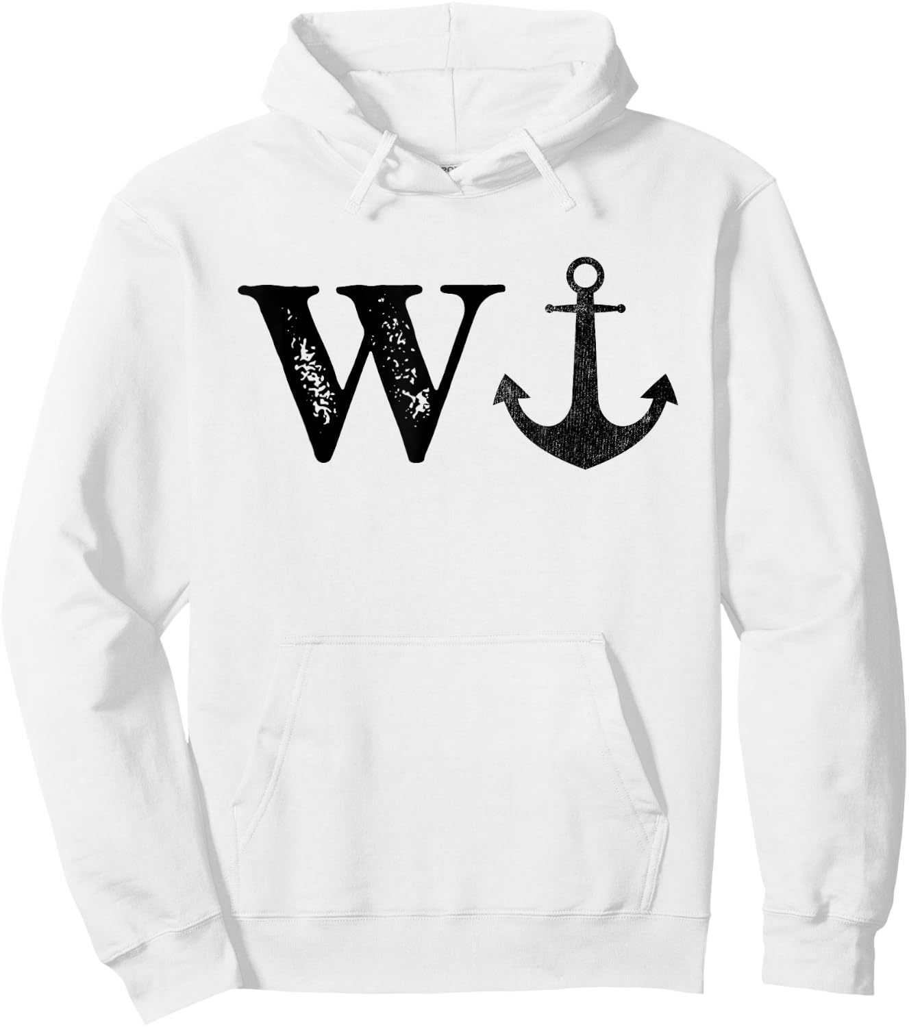 W ANCHOR Funny Wanker Jerk Funny Slang Boating Hoodie - Hoodie | White