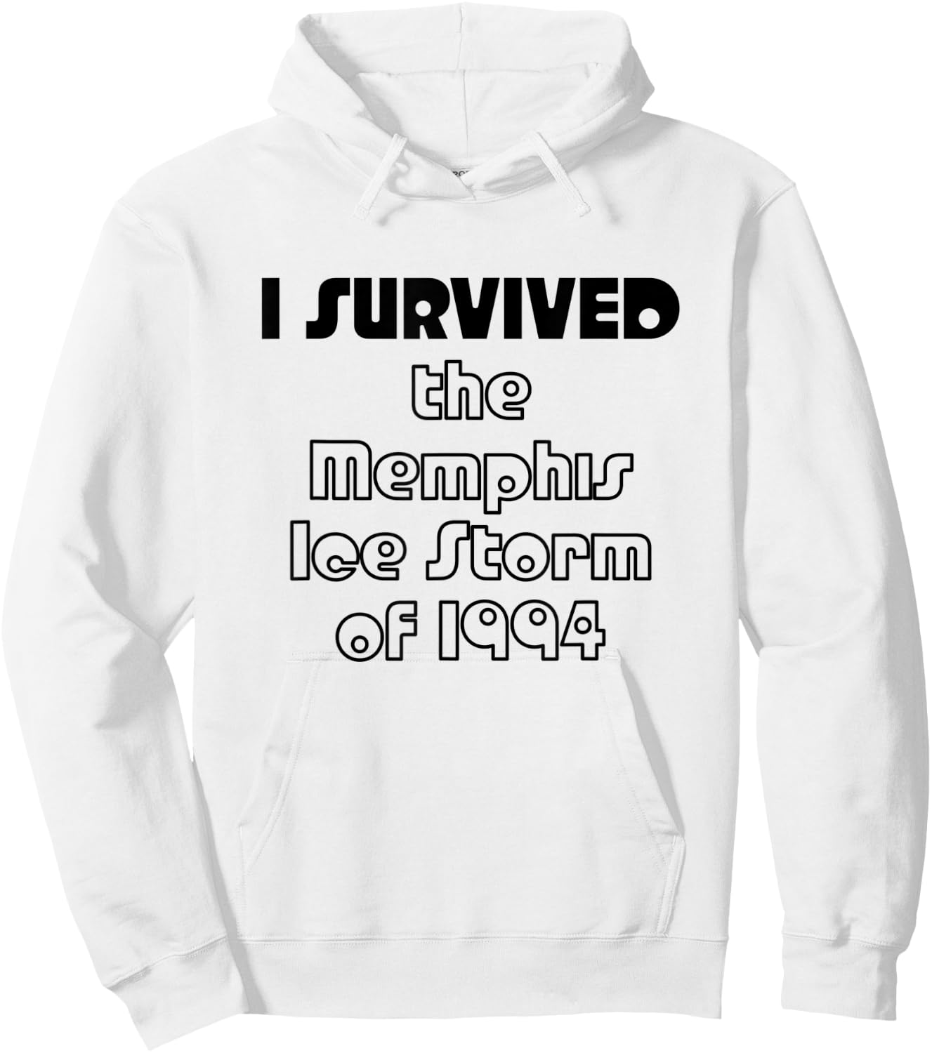 I SURVIVED the Memphis Ice Storm of 1994 | Black Text Hoodie - Hoodie | White
