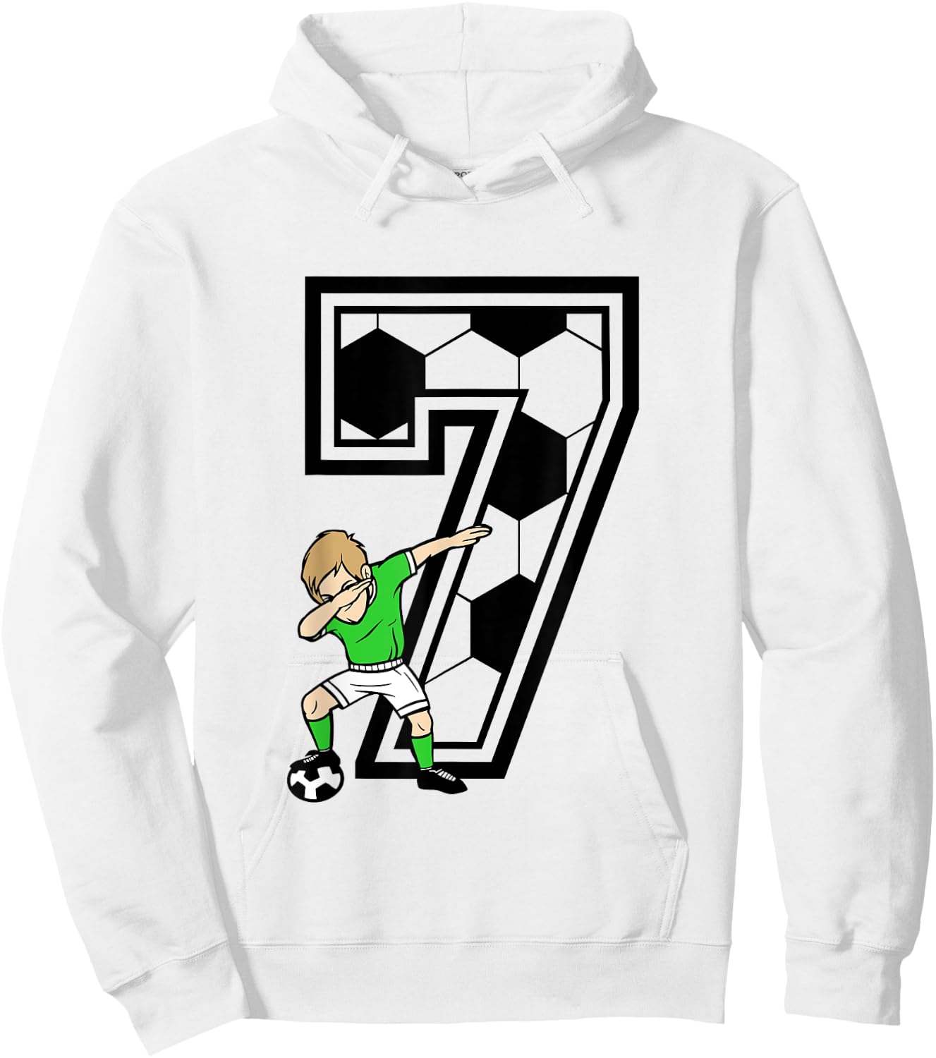 7 Year Old Boy Soccer Player 7th Birthday Kids Hoodie - Hoodie | White