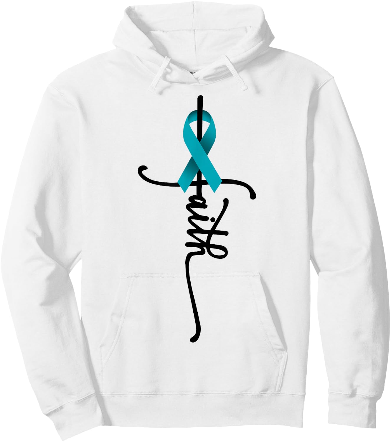 Ovarian Cancer Faith Ovarian Cancer Awareness Support Hoodie - Hoodie | White