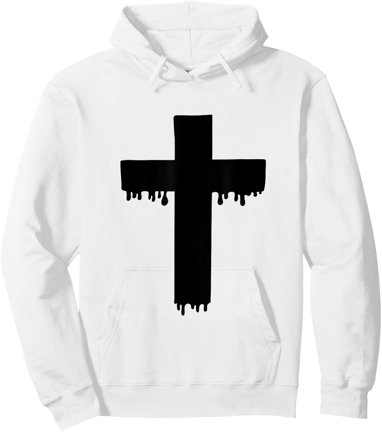 Kawaii Black Drippy Cross, Gurokaw Pastel Goth Aesthetic Hoodie - Hoodie | White
