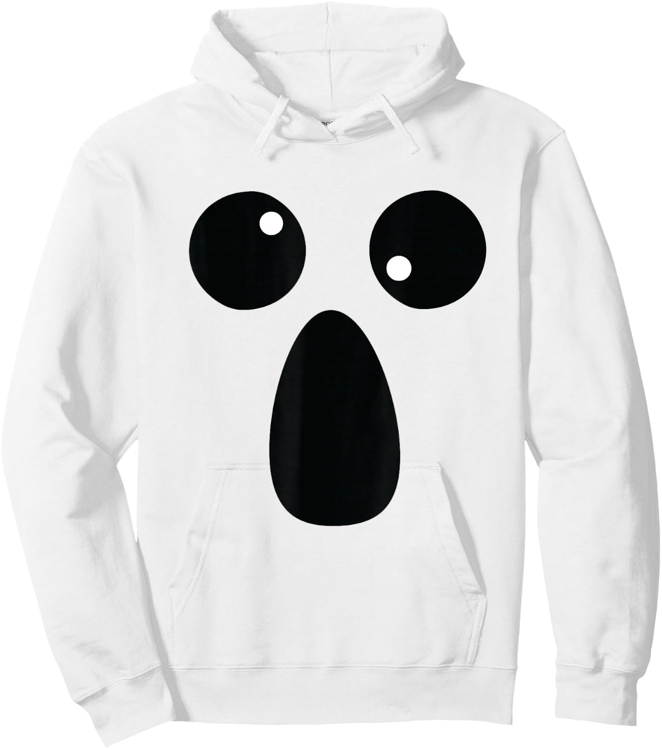 Funny Spooky Halloween Ghost Face Shirt Lazy Costume Hoodie - Hoodie | White