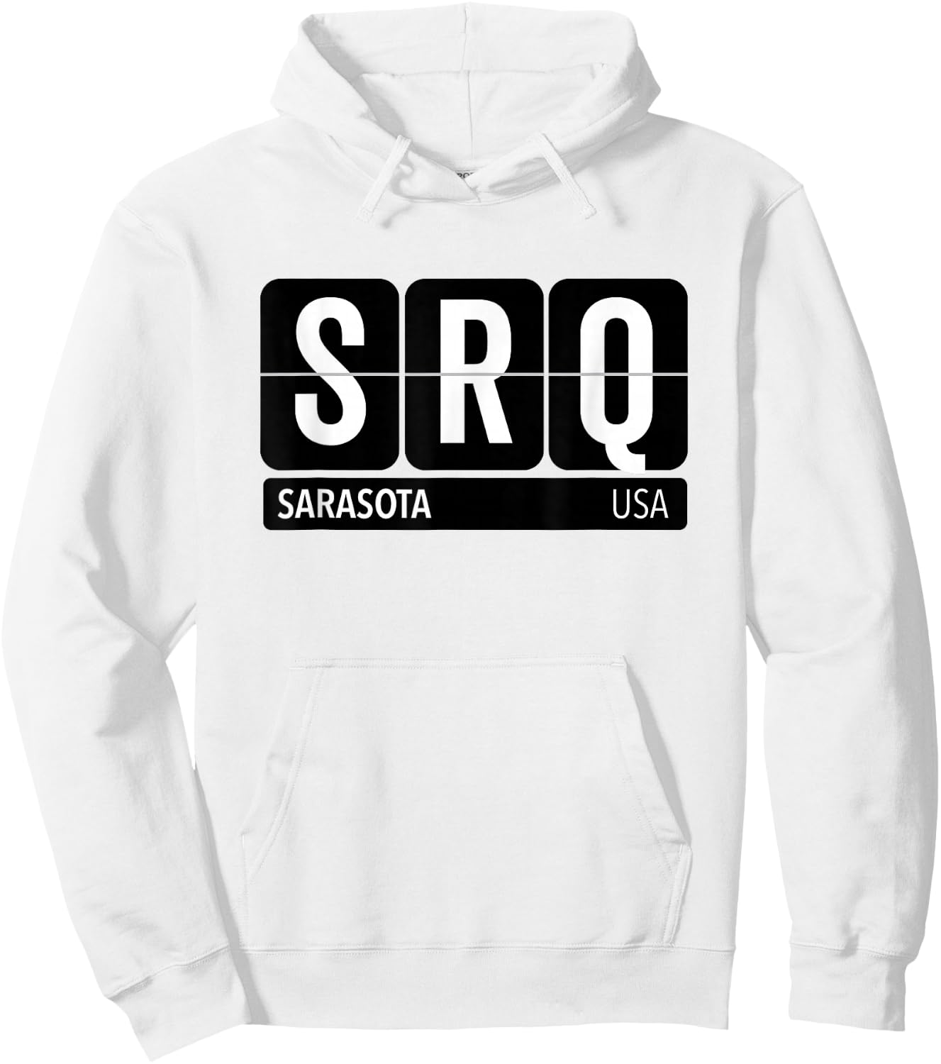 SRQ Sarasota Florida USA Travel Souvenir White Text Hoodie - Hoodie | White