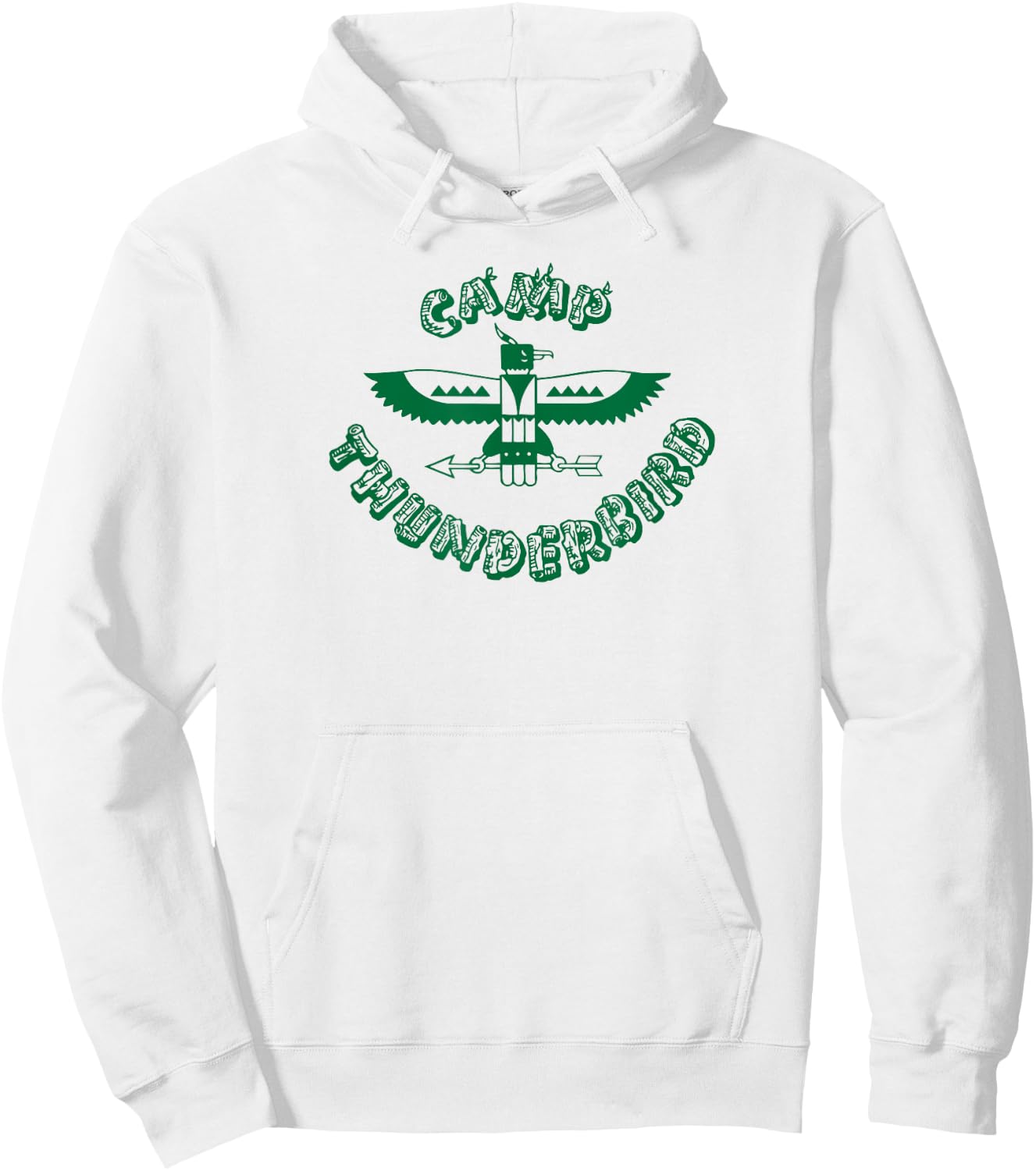 Camp Thunderbird Green Logo Hoodie - Hoodie | White