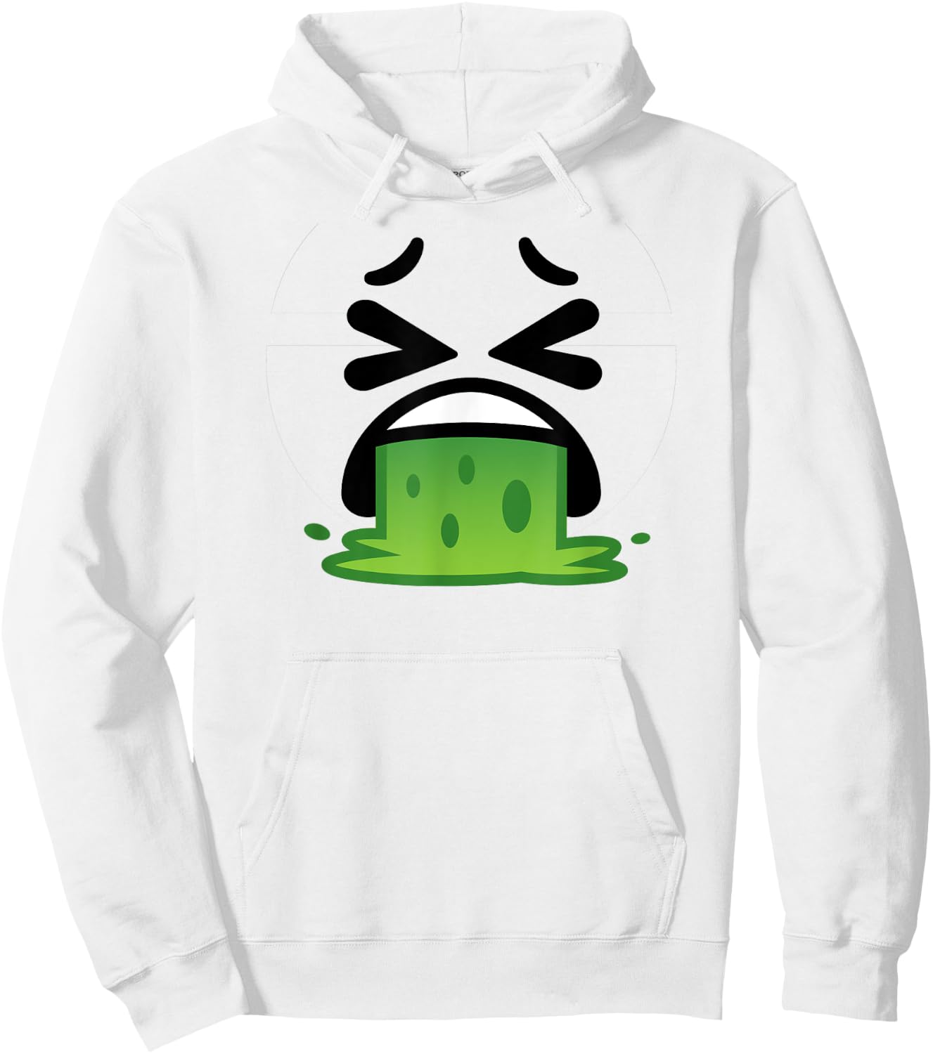 Puke Face cartoon Funny Vomit Puking cartoon Hoodie - Hoodie | White