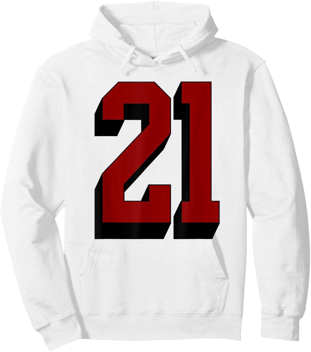 #21 Number 21 Varsity Fan Sports Team White Jersey Hoodie - Hoodie | White