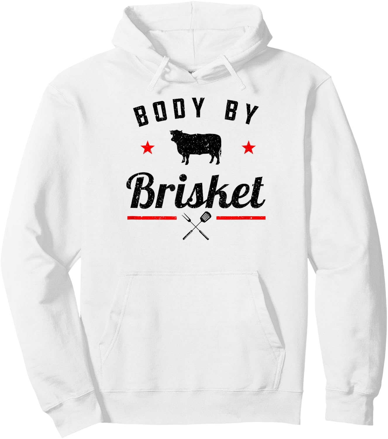 Funny BBQ Body By Brisket Grilling Or Smoking Meat Hoodie - Hoodie | White