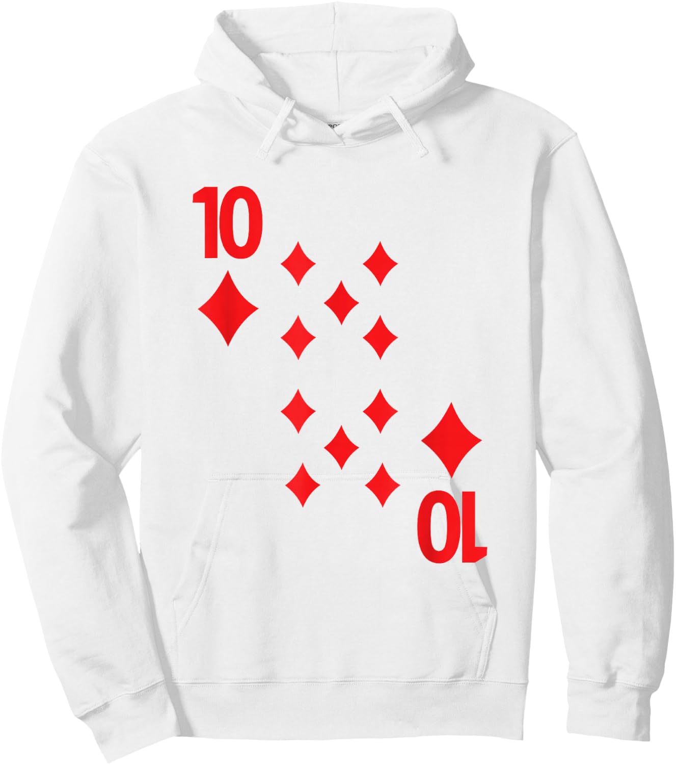 Ten of Diamonds poker playing card costume shirt Hoodie - Hoodie | White