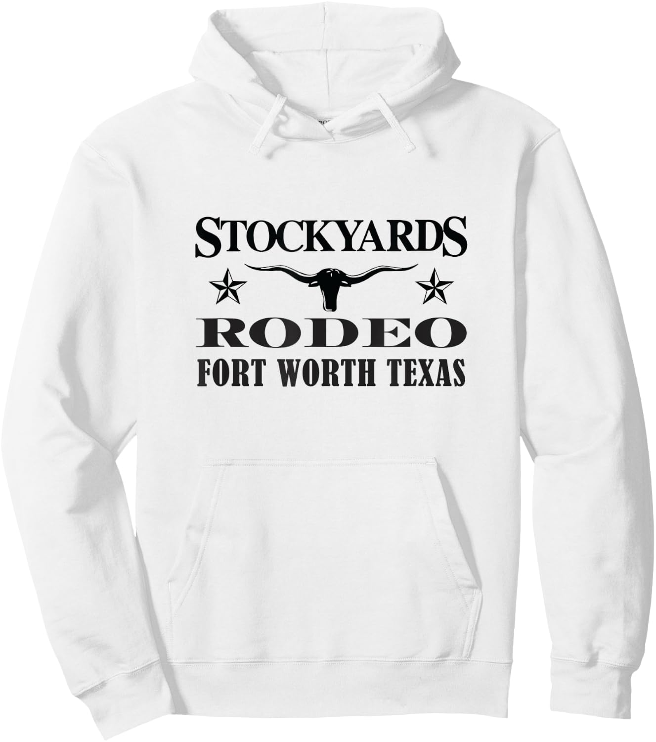 Fort Worth Texas Stockyards and Rodeo Cowboy Design Hoodie - Hoodie | White