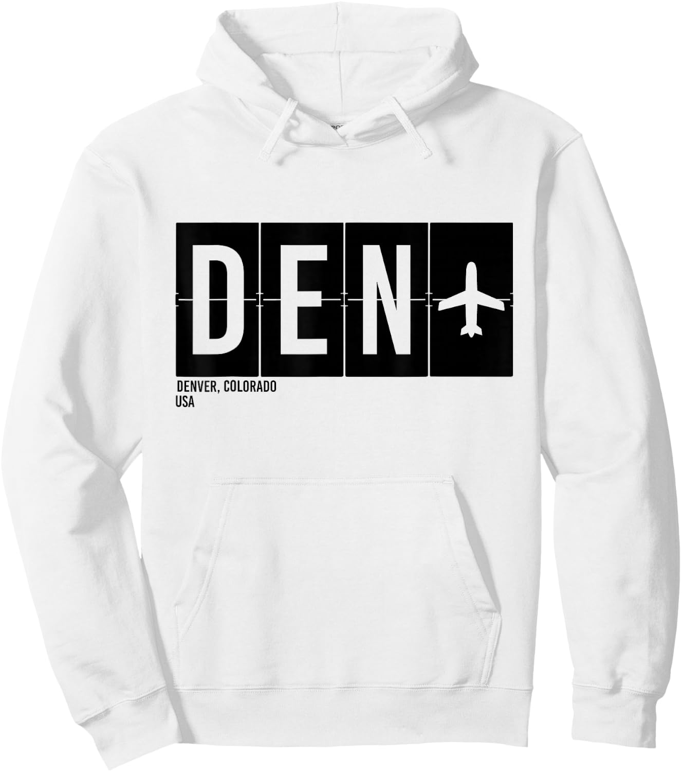 DEN Denver Colorado USA Airport Code International Travel Hoodie - Hoodie | White
