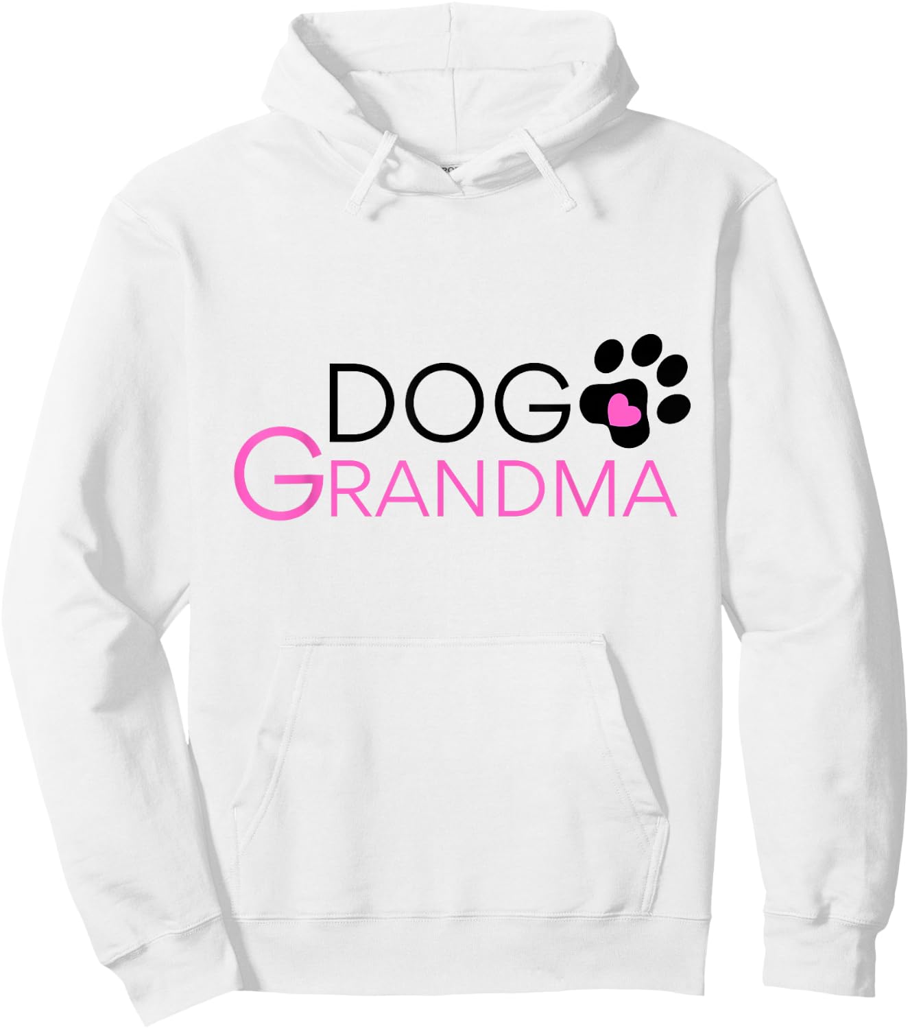 Dog Grandma Short Sleeve Paw Print Hoodie - Hoodie | White
