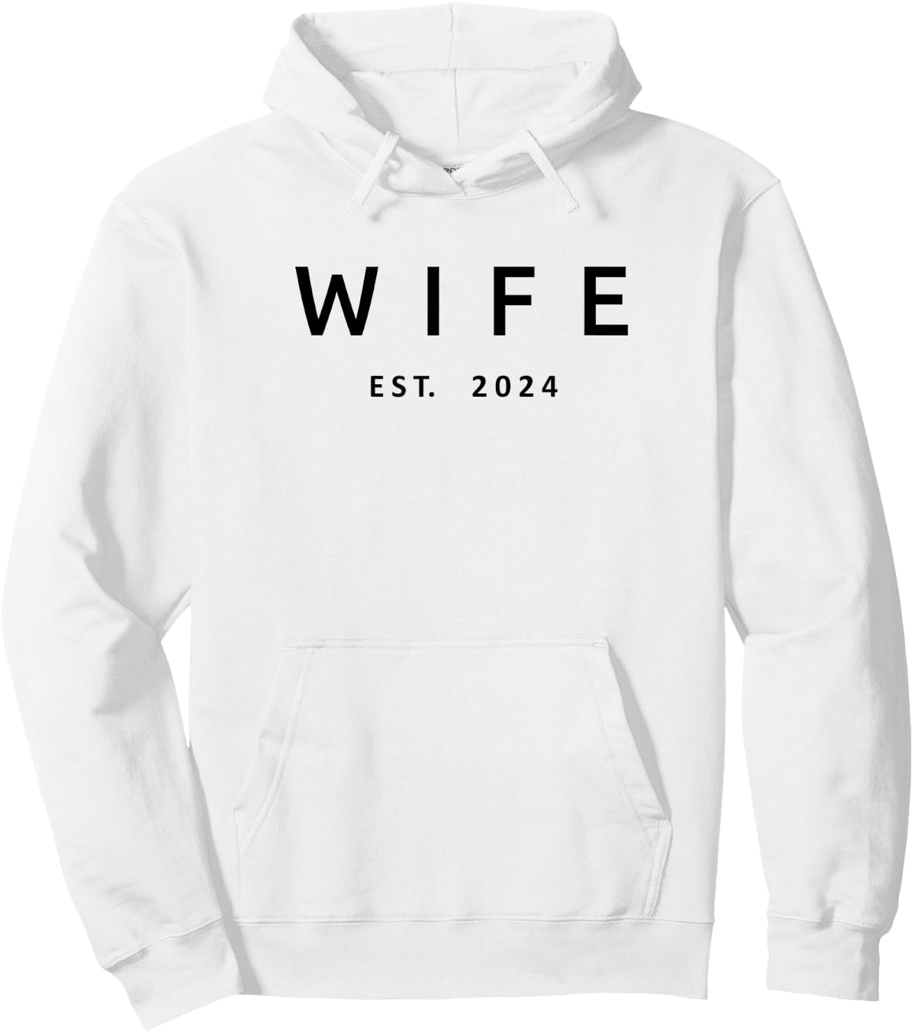 Wife Est. 2024, Wedding, Married Couple Husband Wife Hoodie - Hoodie | White