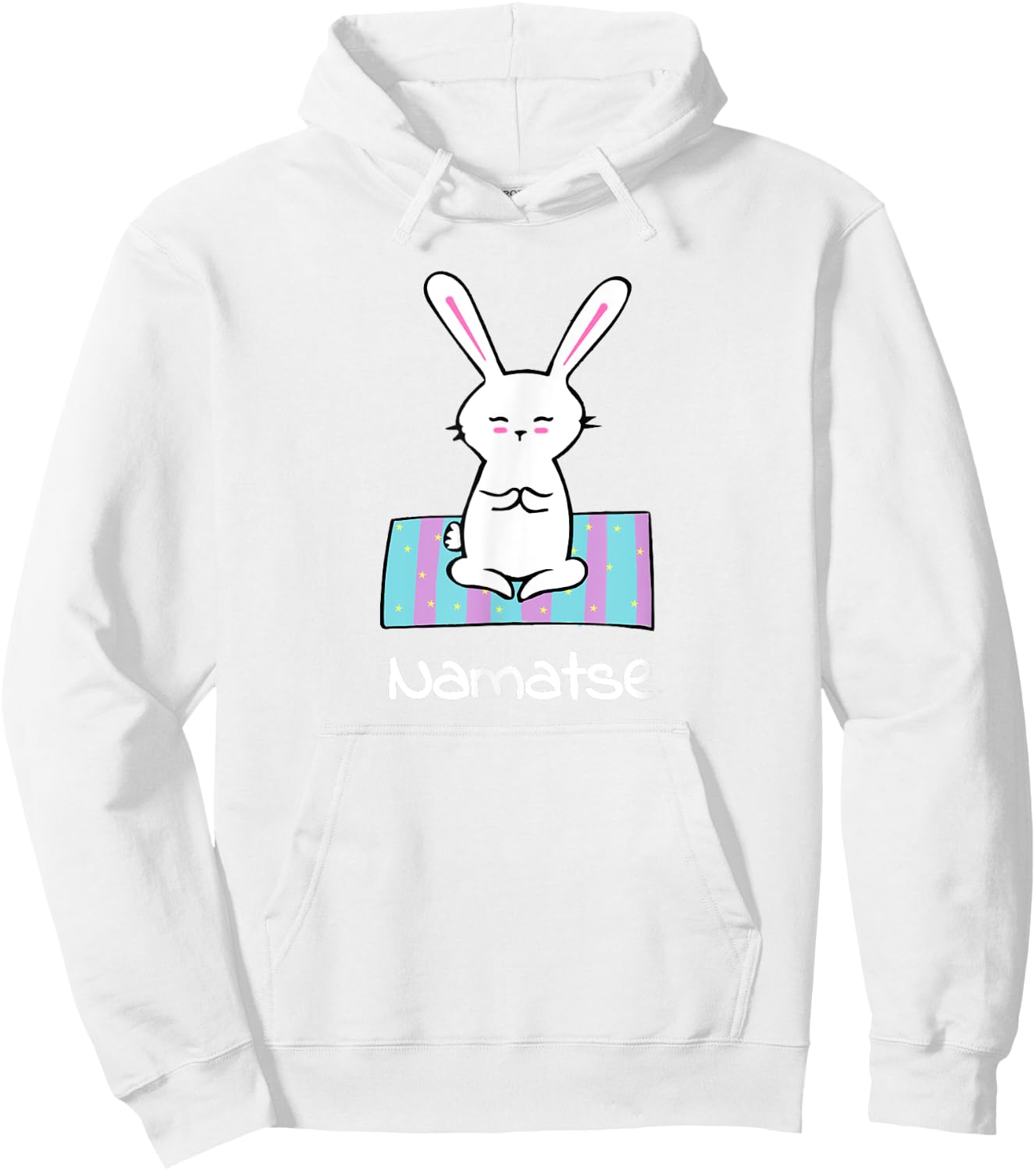 Namaste Yoga Bunny Funny For Yoga Lovers Hoodie - Hoodie | White