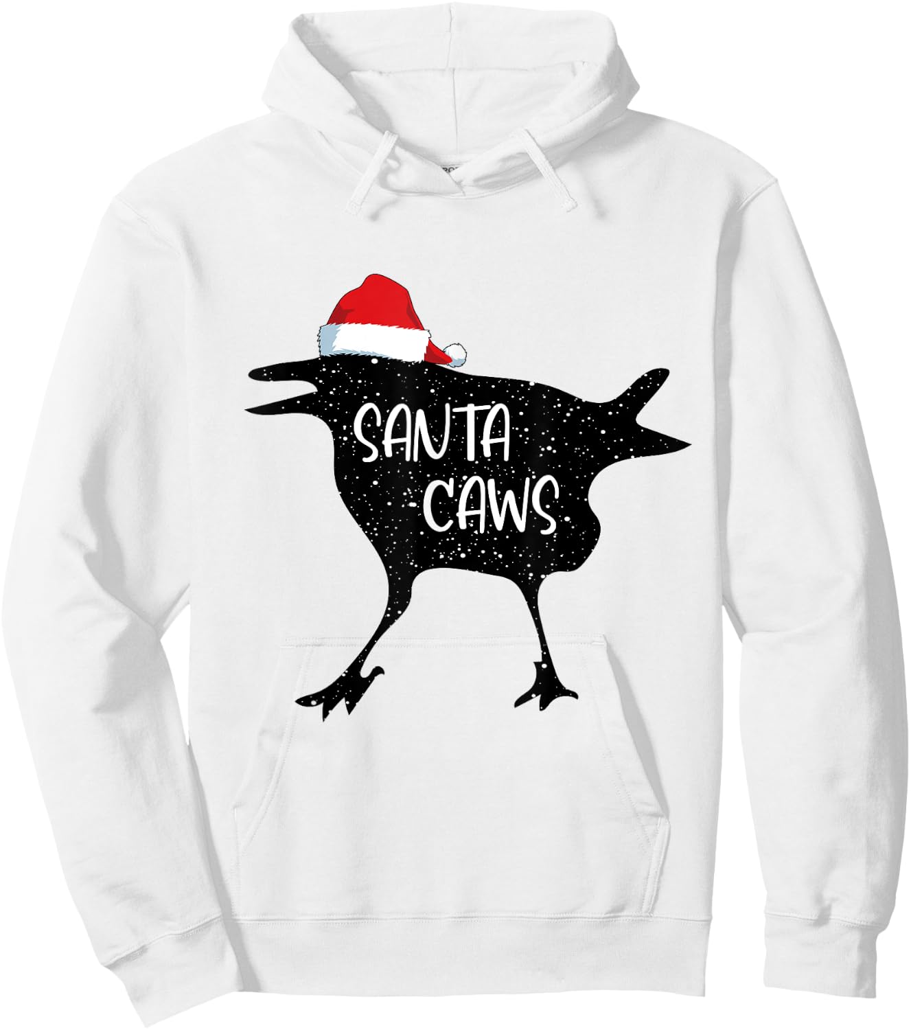 Crow Santa Christmas Santa Caws Funny Bird Pajamas Xmas Hoodie - Hoodie | White