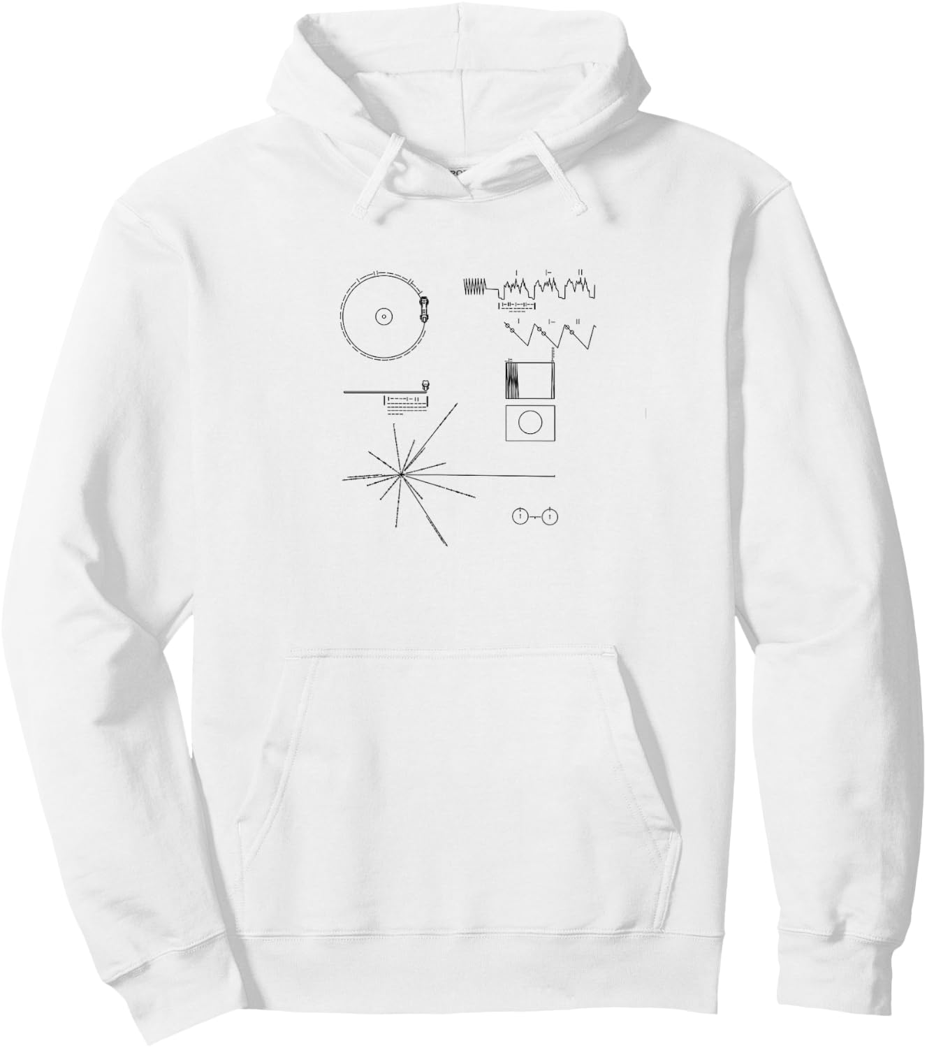 Voyager Golden Record NASA T Shirt Hoodie - Hoodie | White