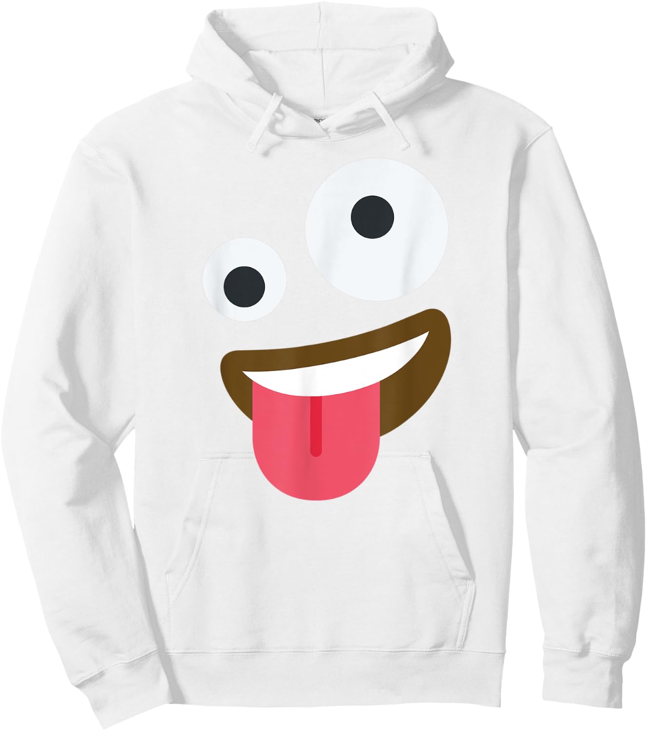 Zany Emoticon Face Crazy Eyes Wild Goofy costume Hoodie - Hoodie | White