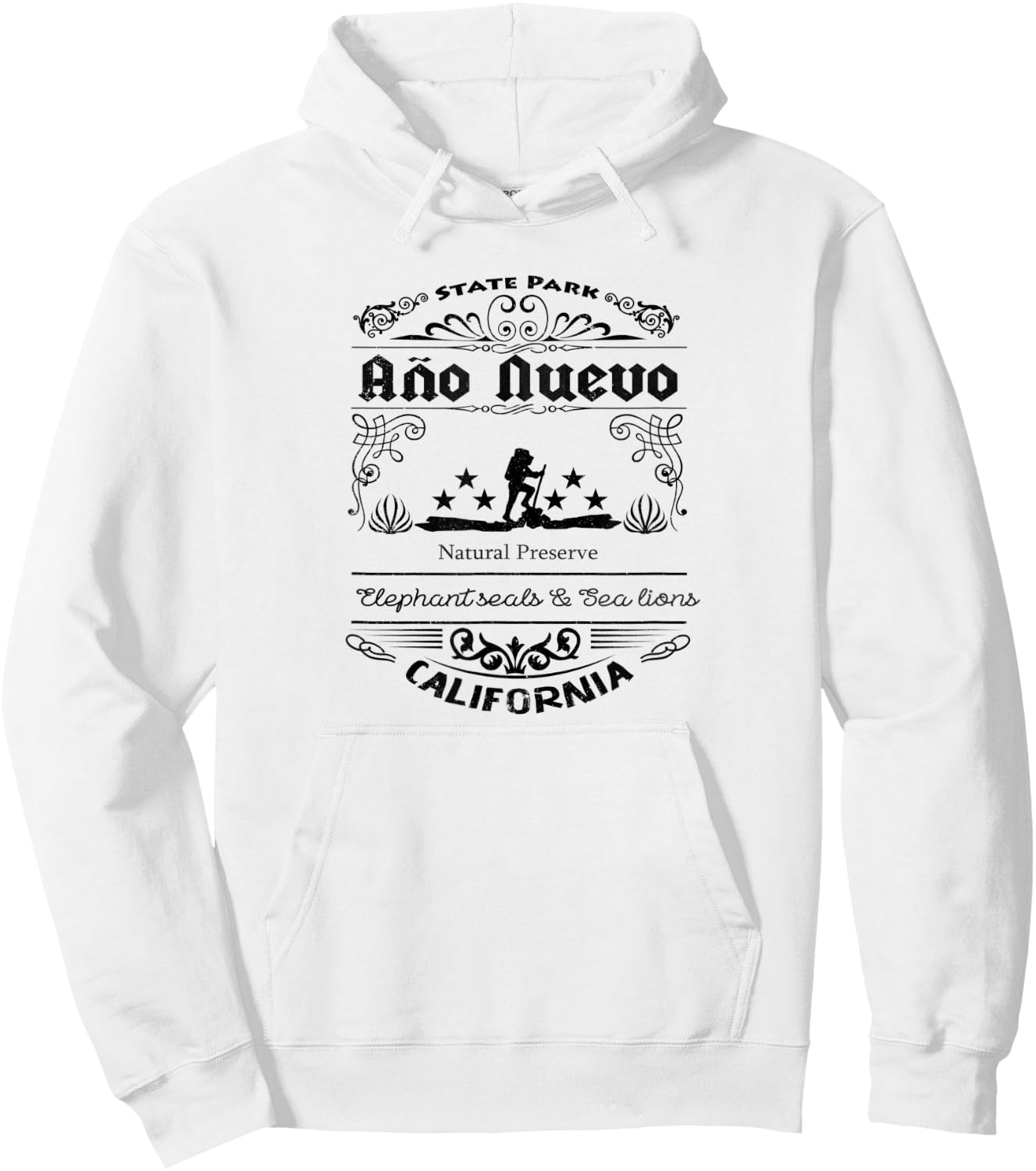 Año Nuevo State Park California vintage style Hoodie - Hoodie | White