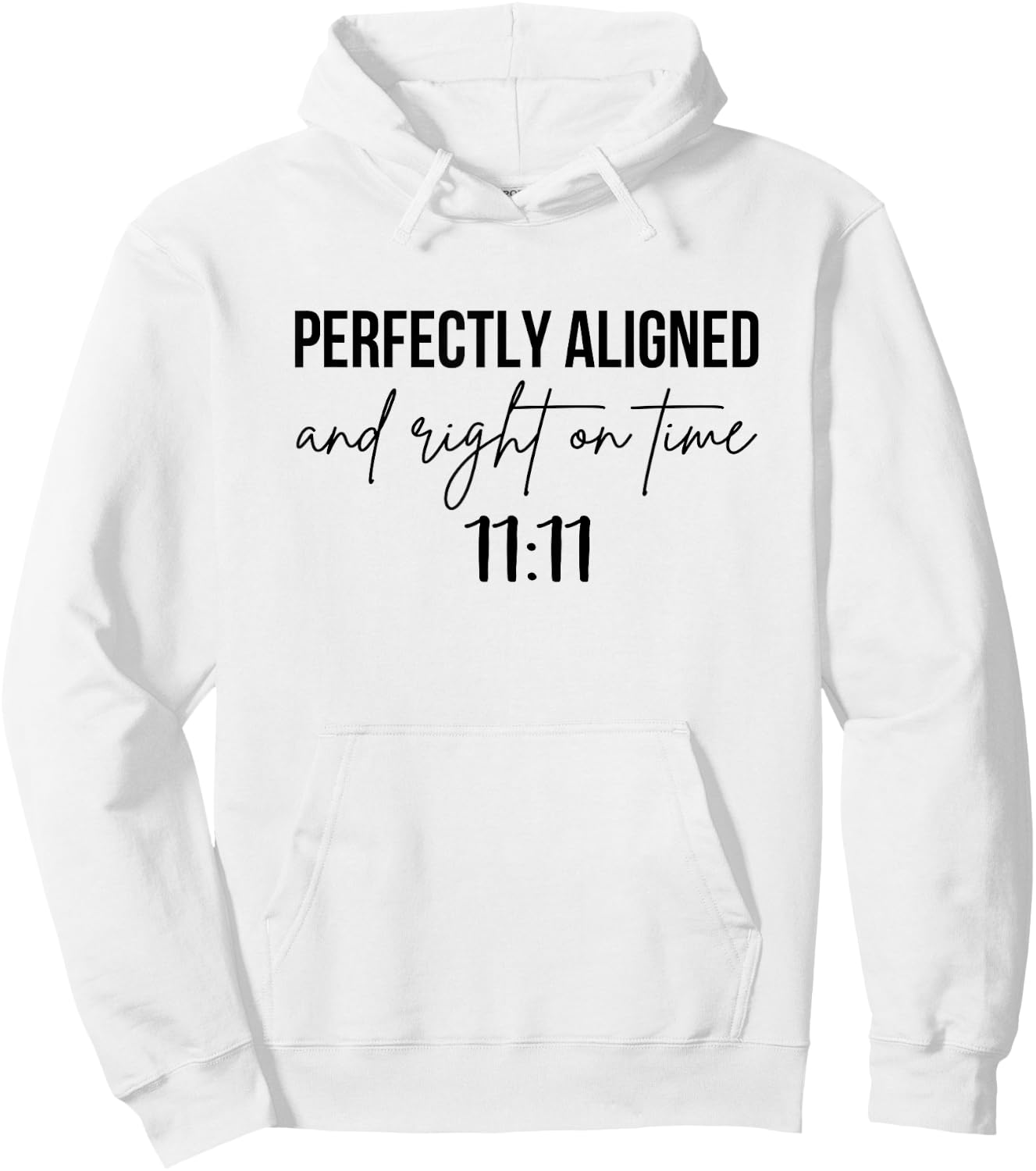 Perfectly Aligned On Time 11:11 Angel Numbers Numerology Hoodie - Hoodie | White