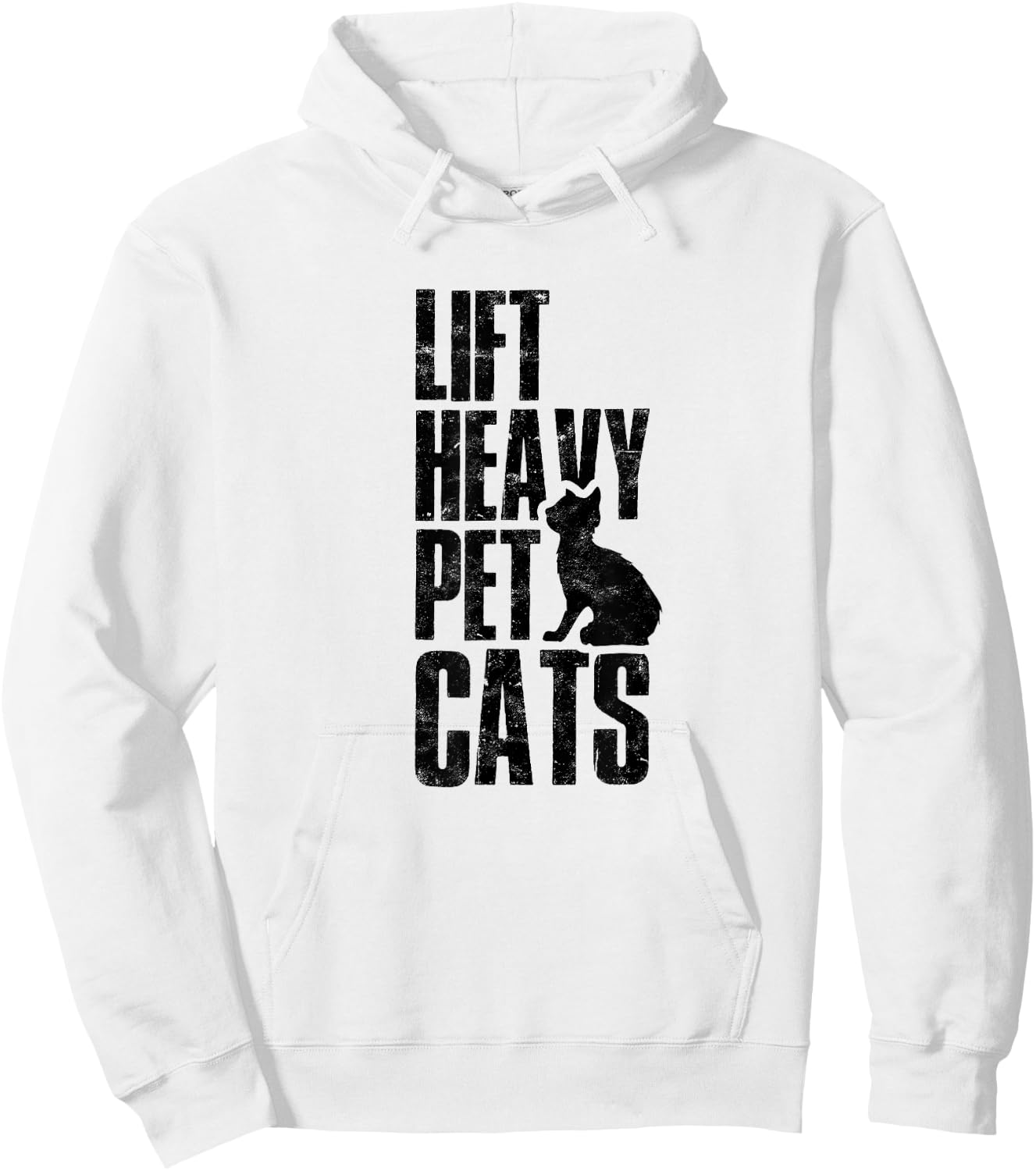Lift Heavy Pet Cats Funny Gym Workout - Gym Deadlifting Abs Hoodie - Hoodie | White