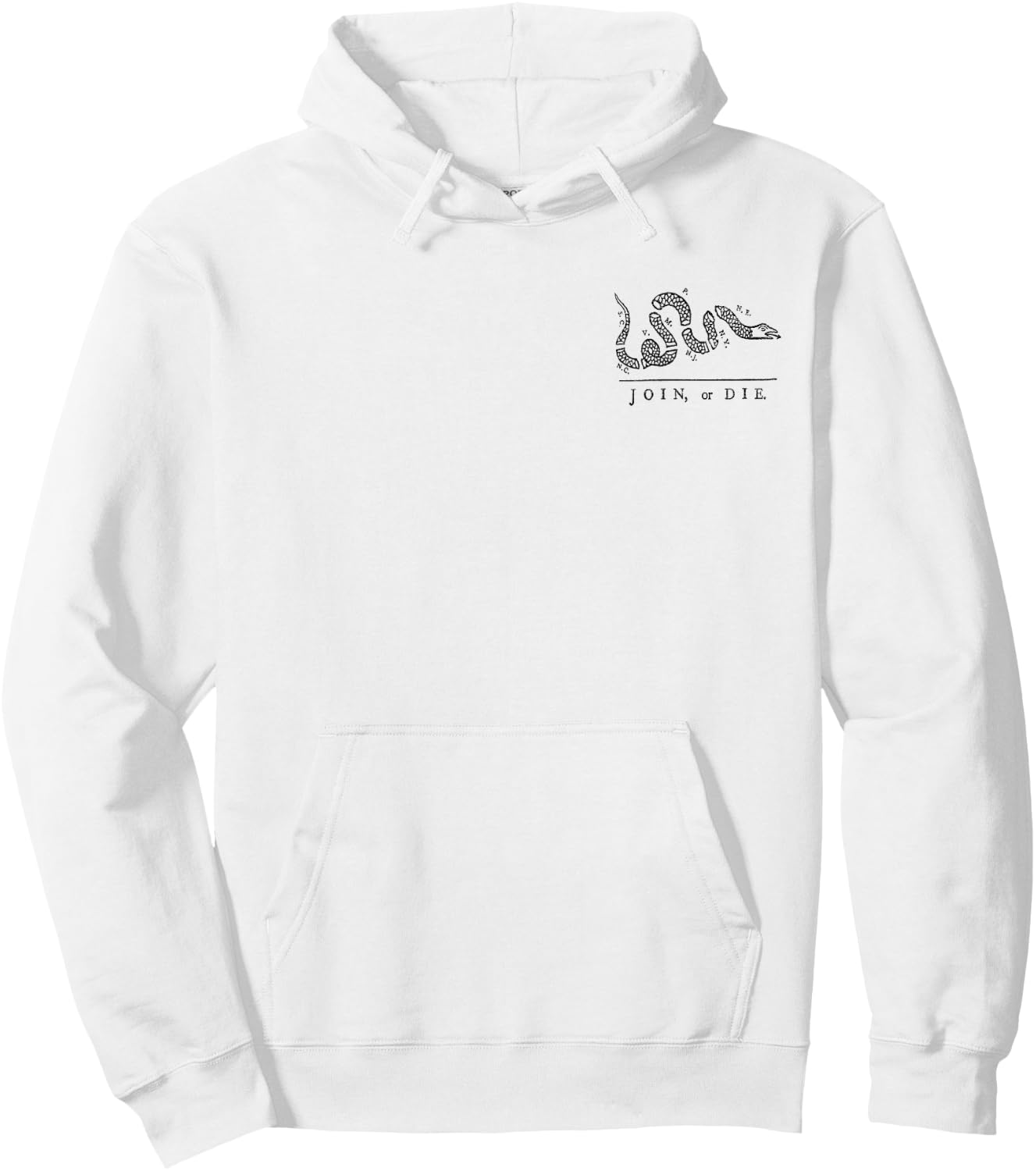 Join or Die Snake Franklin Independence Gadsden 1776 Flag Hoodie - Hoodie | White