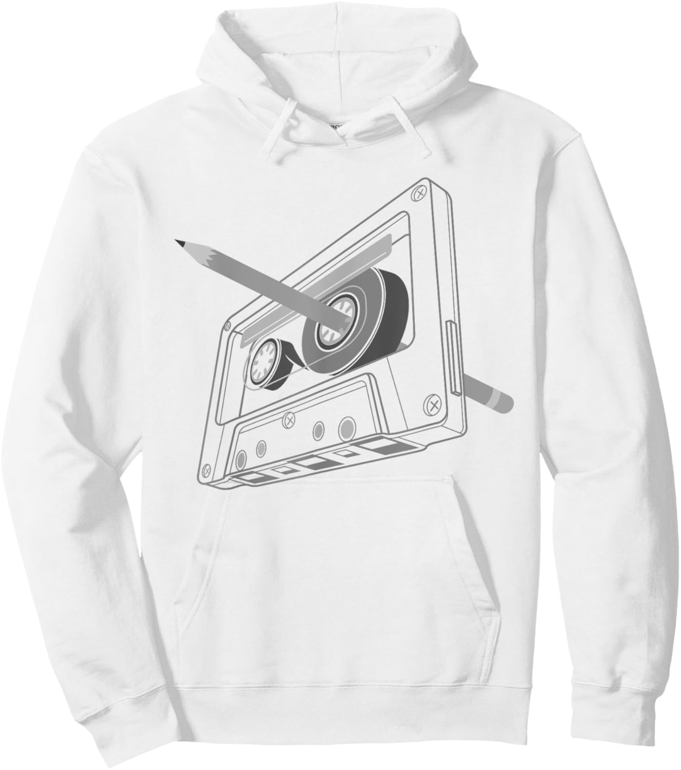 Vintage Rewind Funny 80s 90s Cassette Pencil Gift Men Women Hoodie - Hoodie | White