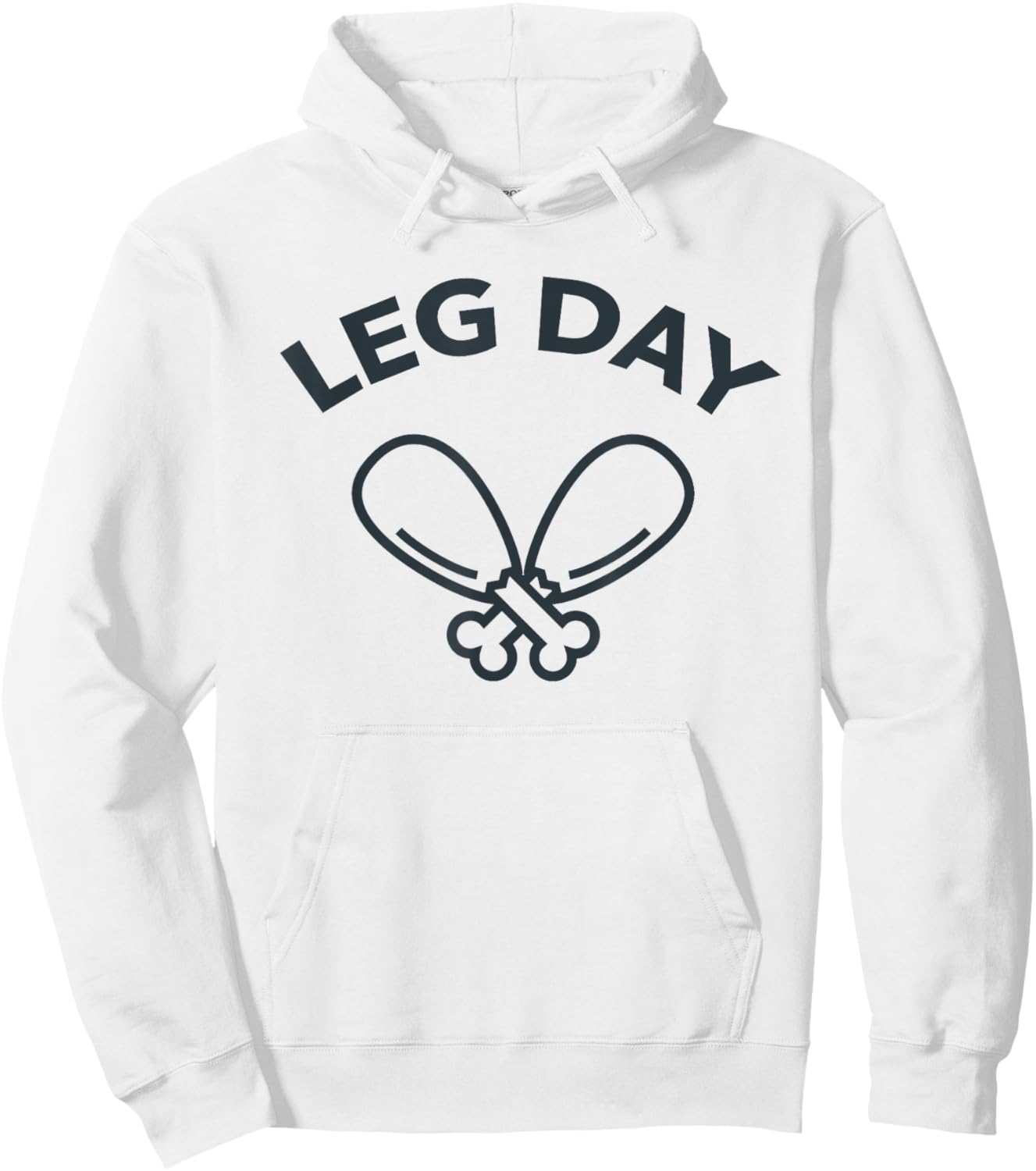 Funny Turkey Gym Workout Thanksgiving Leg Day Hoodie - Hoodie | White