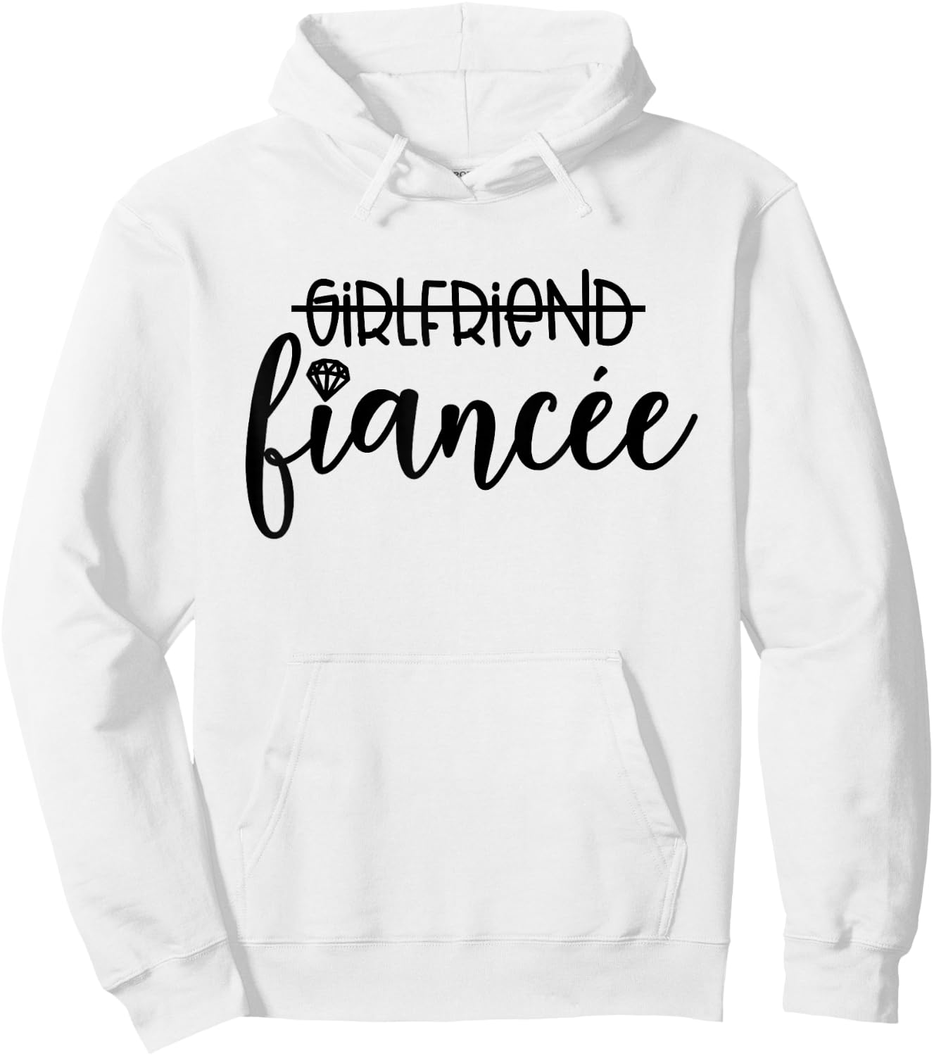Girlfriend Fiancée Engagement Engaged Couple Matching Hoodie - Hoodie | White