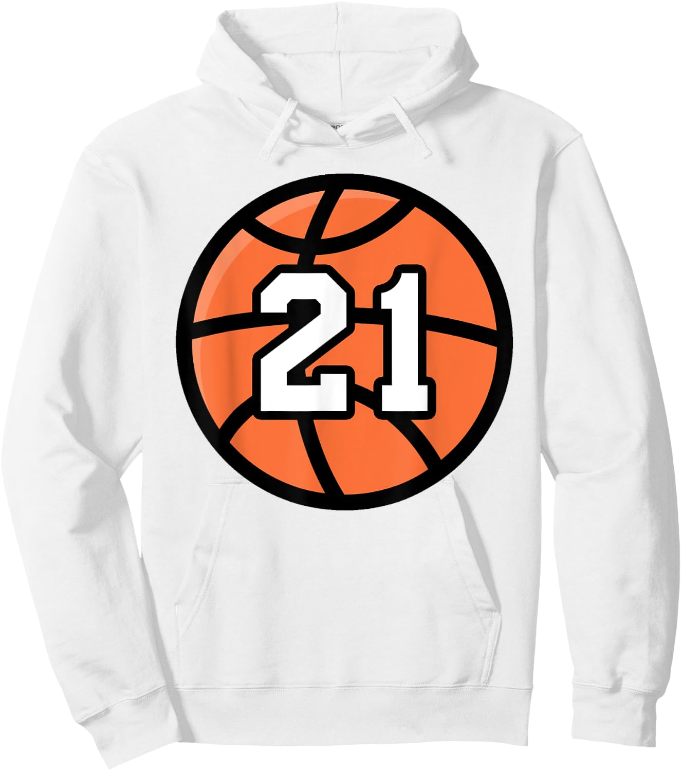 Classic Sport Basketball 21 Jersey Number Hoodie - Hoodie | White